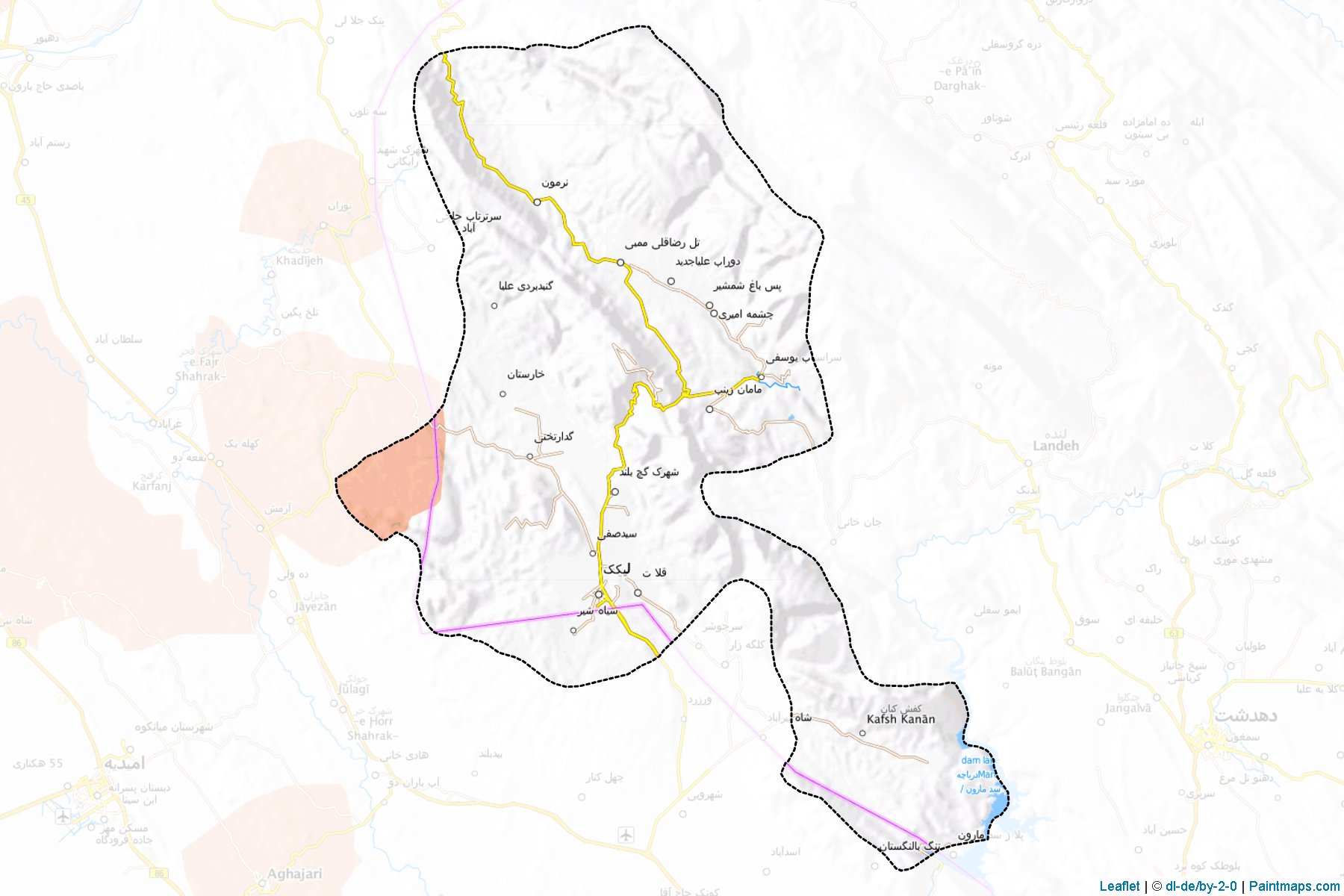 Muestras de recorte de mapas Bahmaee (Kohgiluyeh and Buyer Ahmad)-1