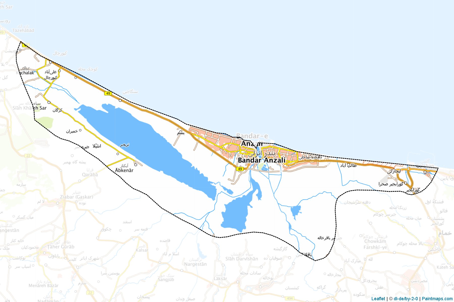 Bandar-e-Anzali (Gilan) Map Cropping Samples-1