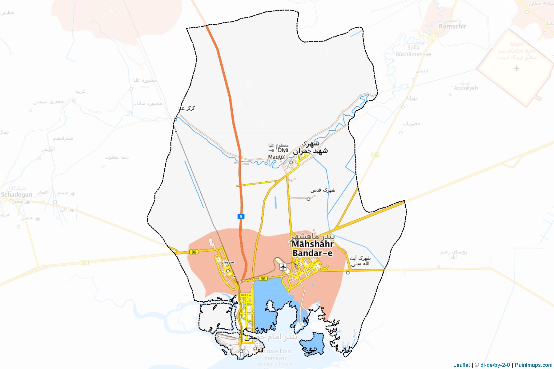 Bandar-e-Mahshahr (Khuzestan) Map Cropping Samples-1