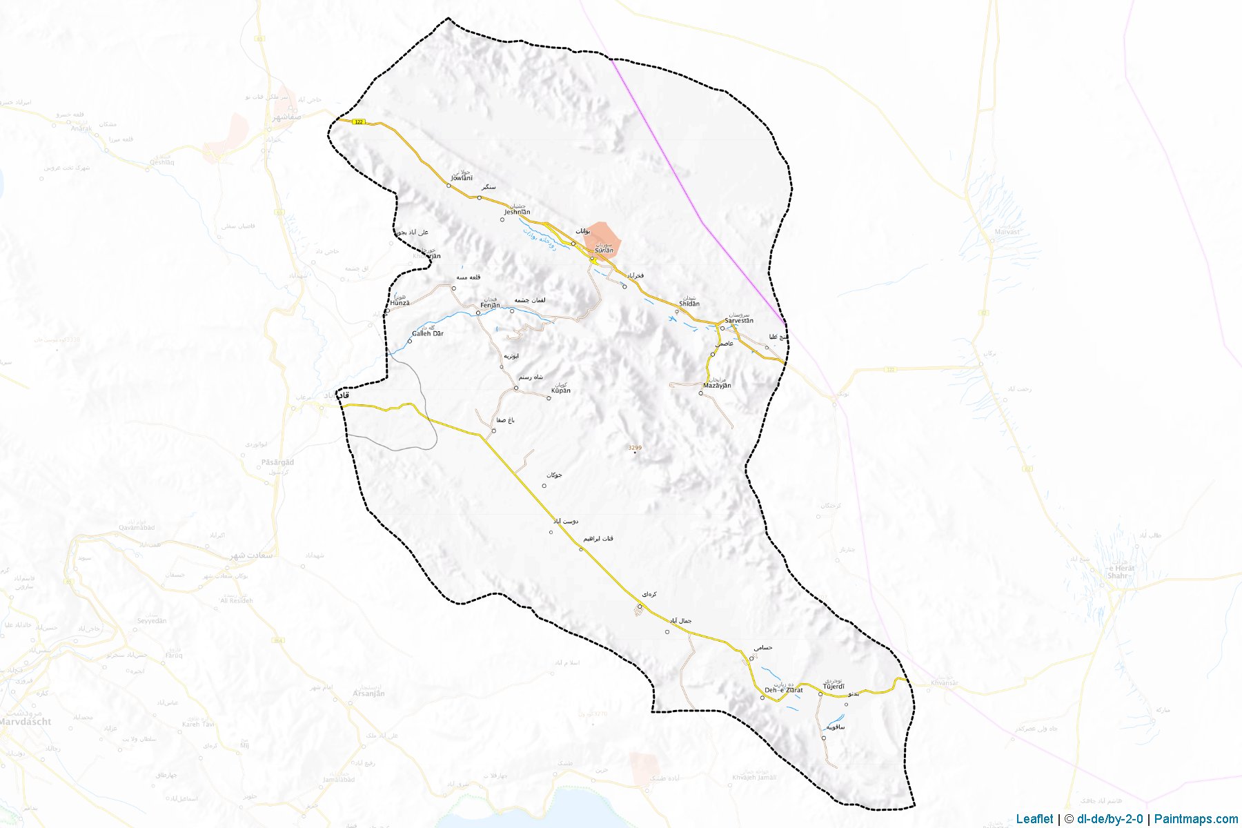 Muestras de recorte de mapas Bavanat (Fars)-1