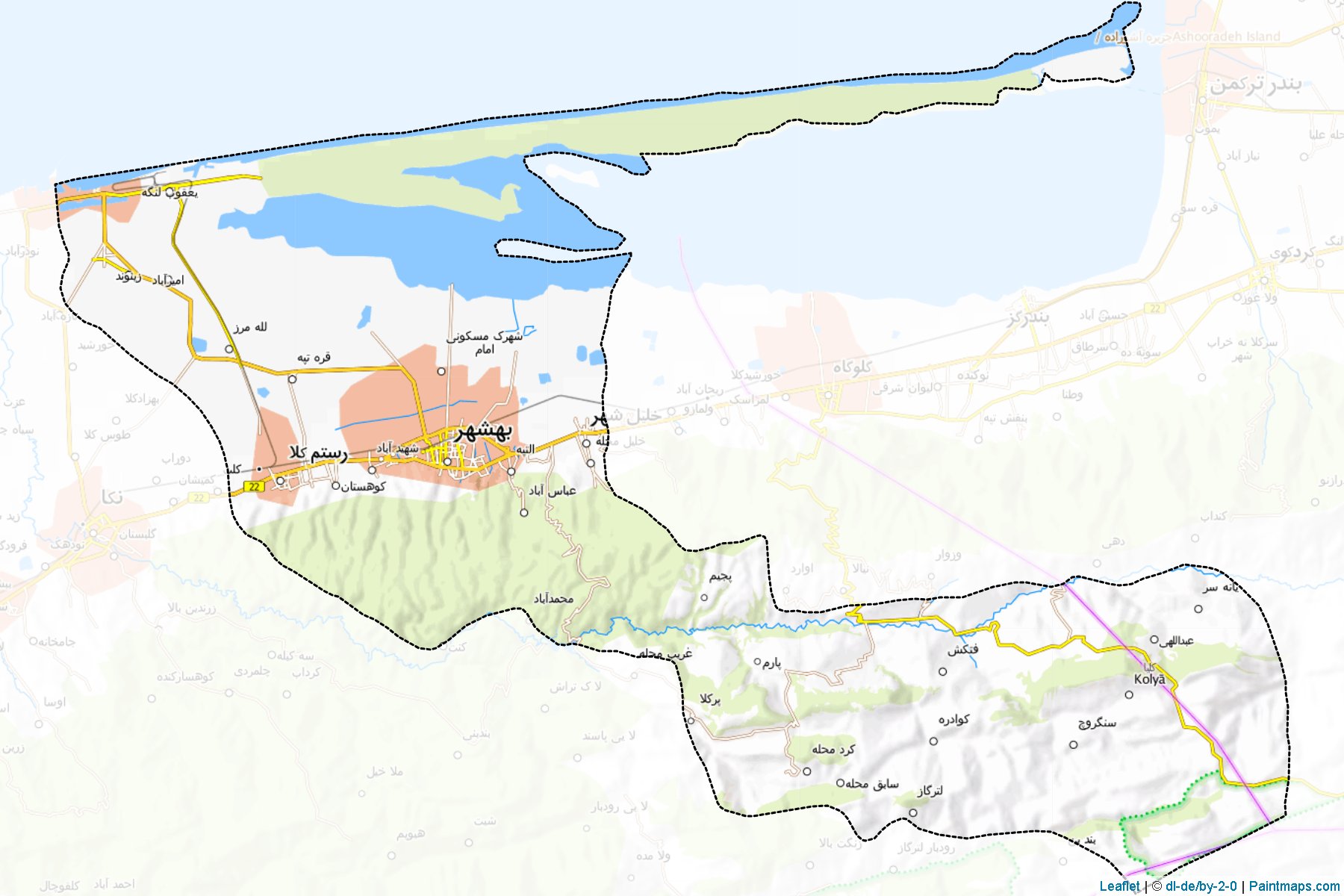 Behshahr (Mazandaran) Map Cropping Samples-1