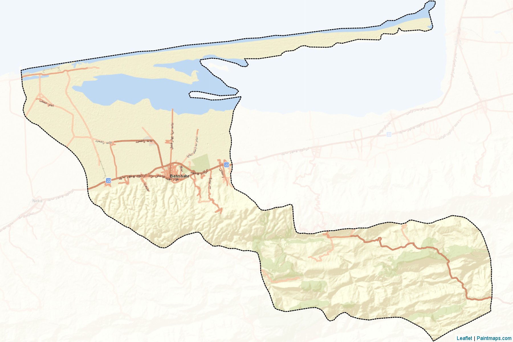 Muestras de recorte de mapas Behshahr (Mazandaran)-2