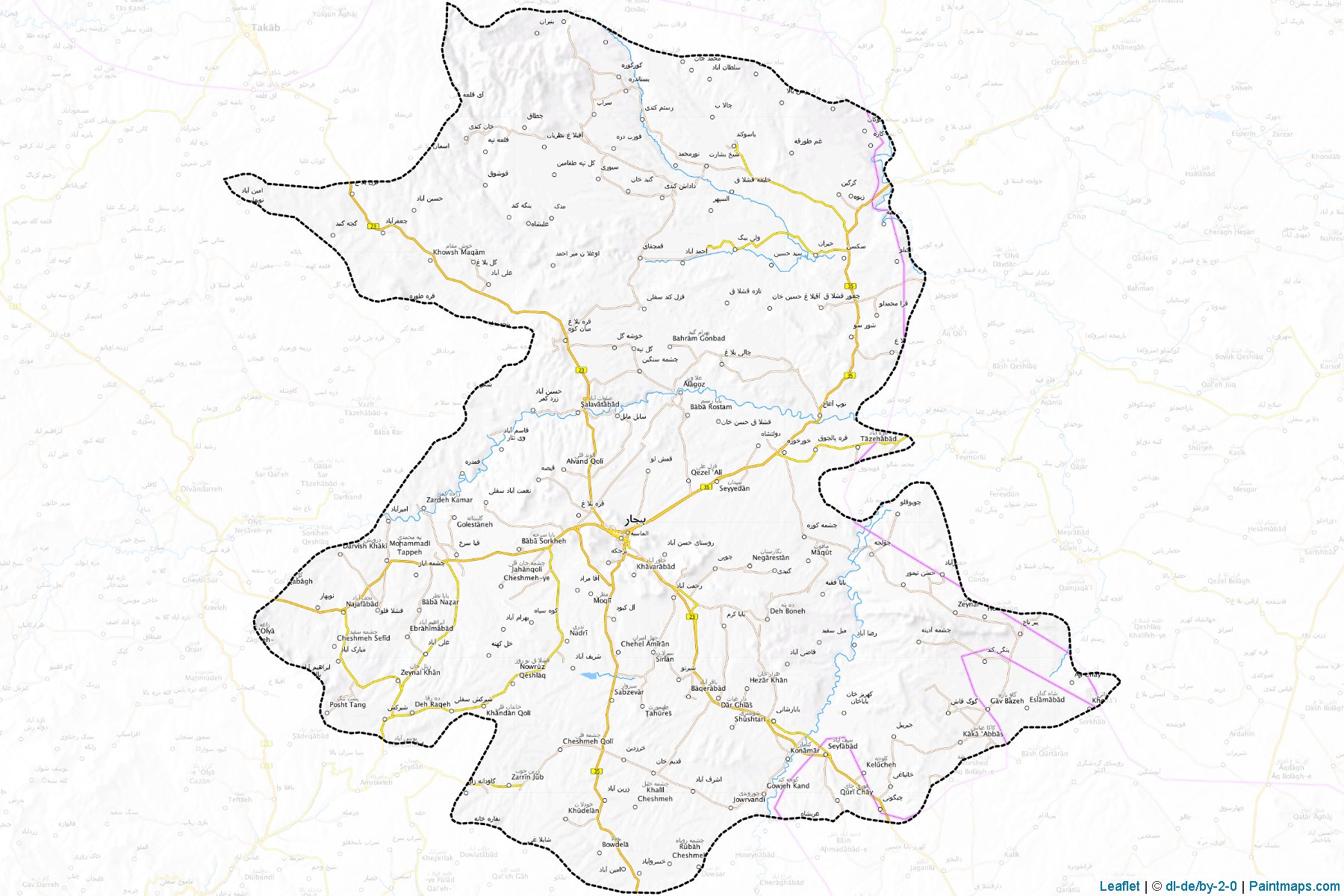 Muestras de recorte de mapas Bijar (Kordestan)-1