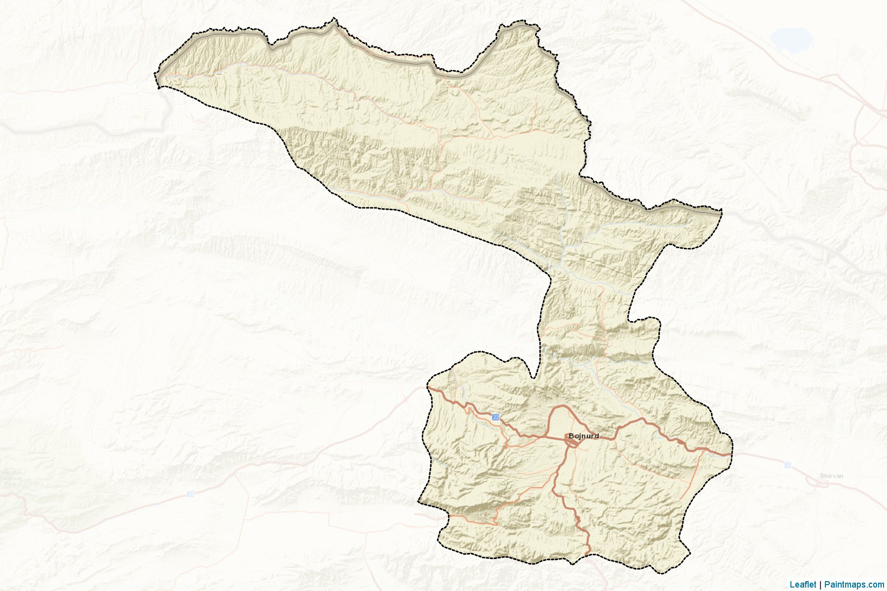 Muestras de recorte de mapas Bojnurd (North Khorasan)-2