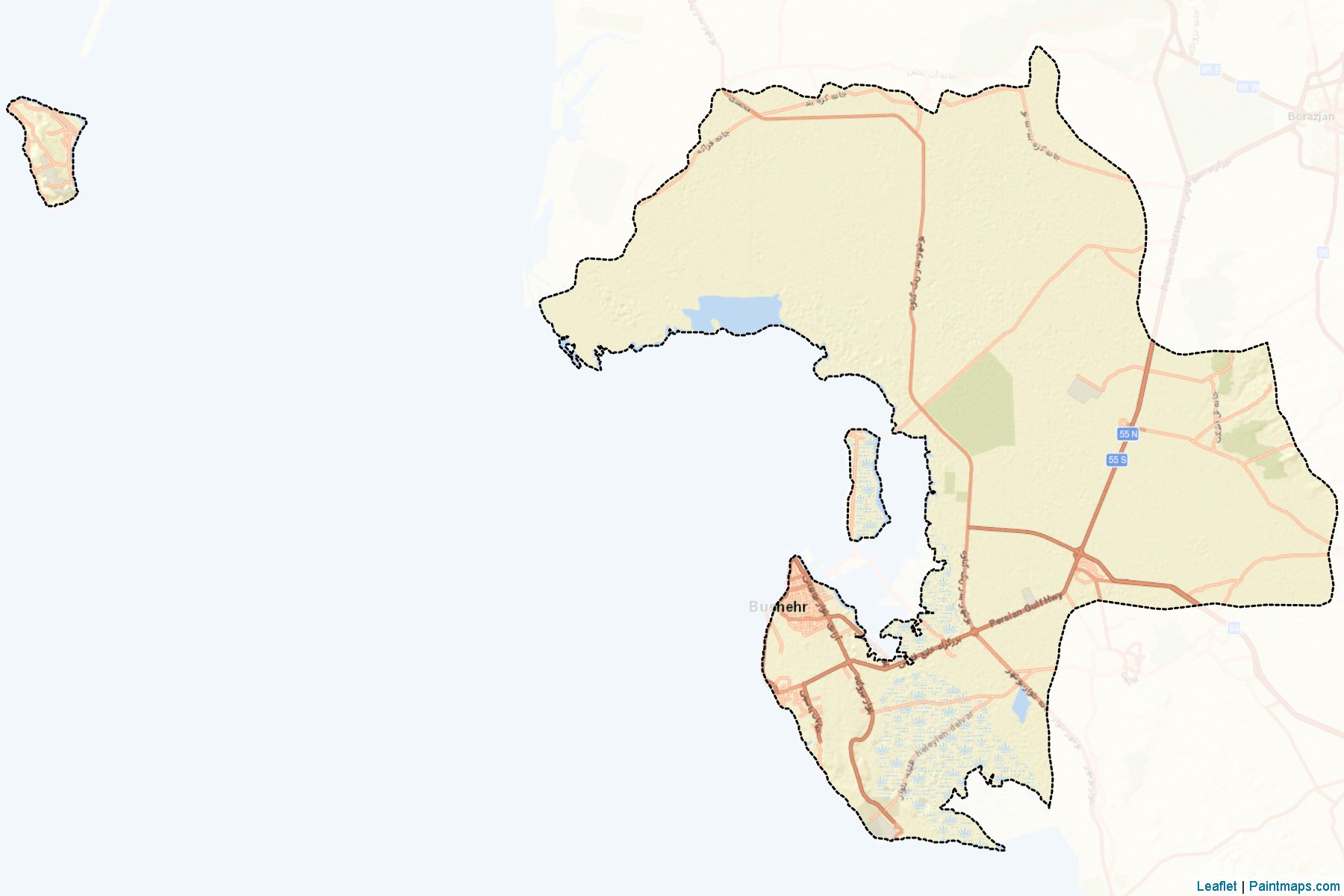 Buşehr (Buşehr Eyaleti) Haritası Örnekleri-2