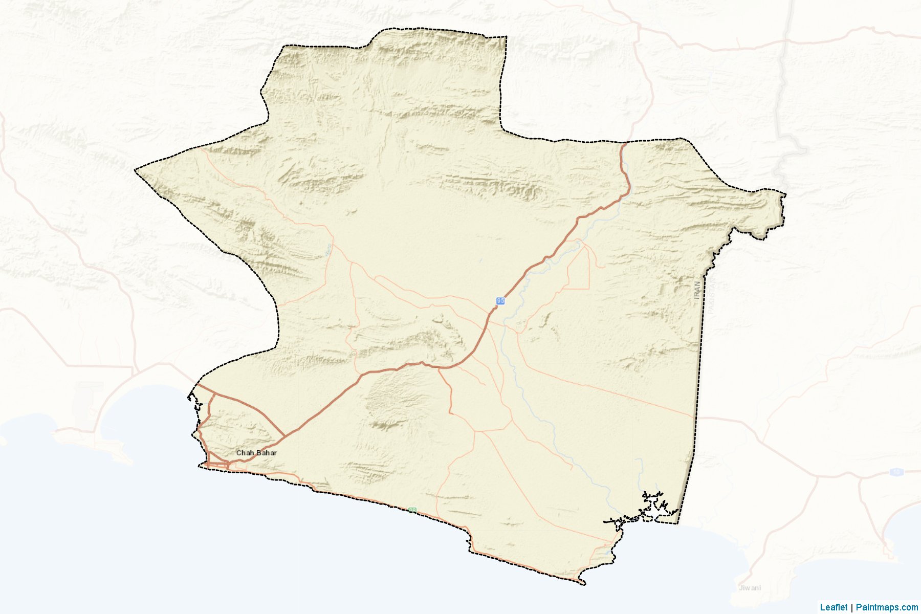 Muestras de recorte de mapas Chabahar (Sistan and Baluchestan)-2