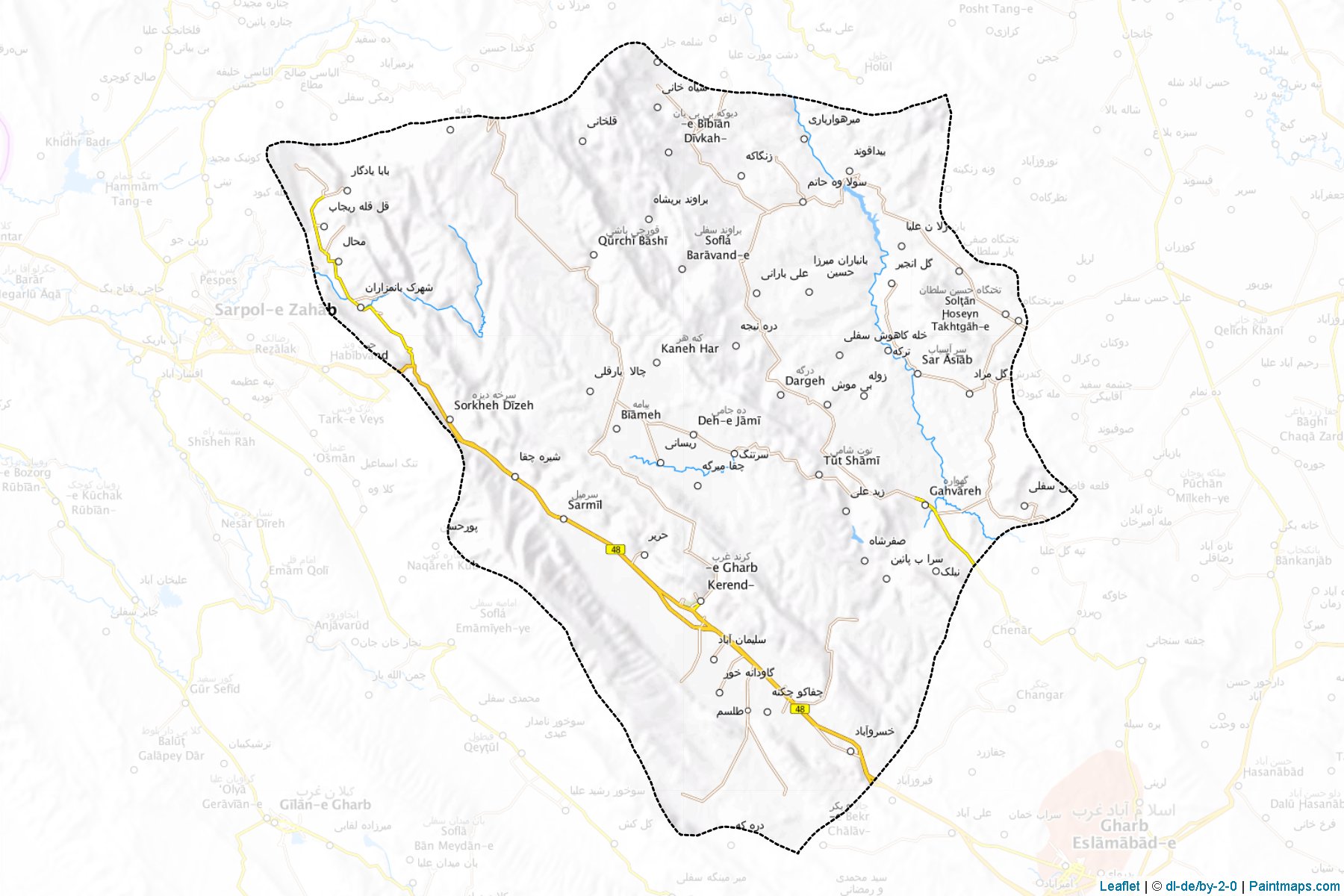 Muestras de recorte de mapas Dalahu (Kermanshah)-1