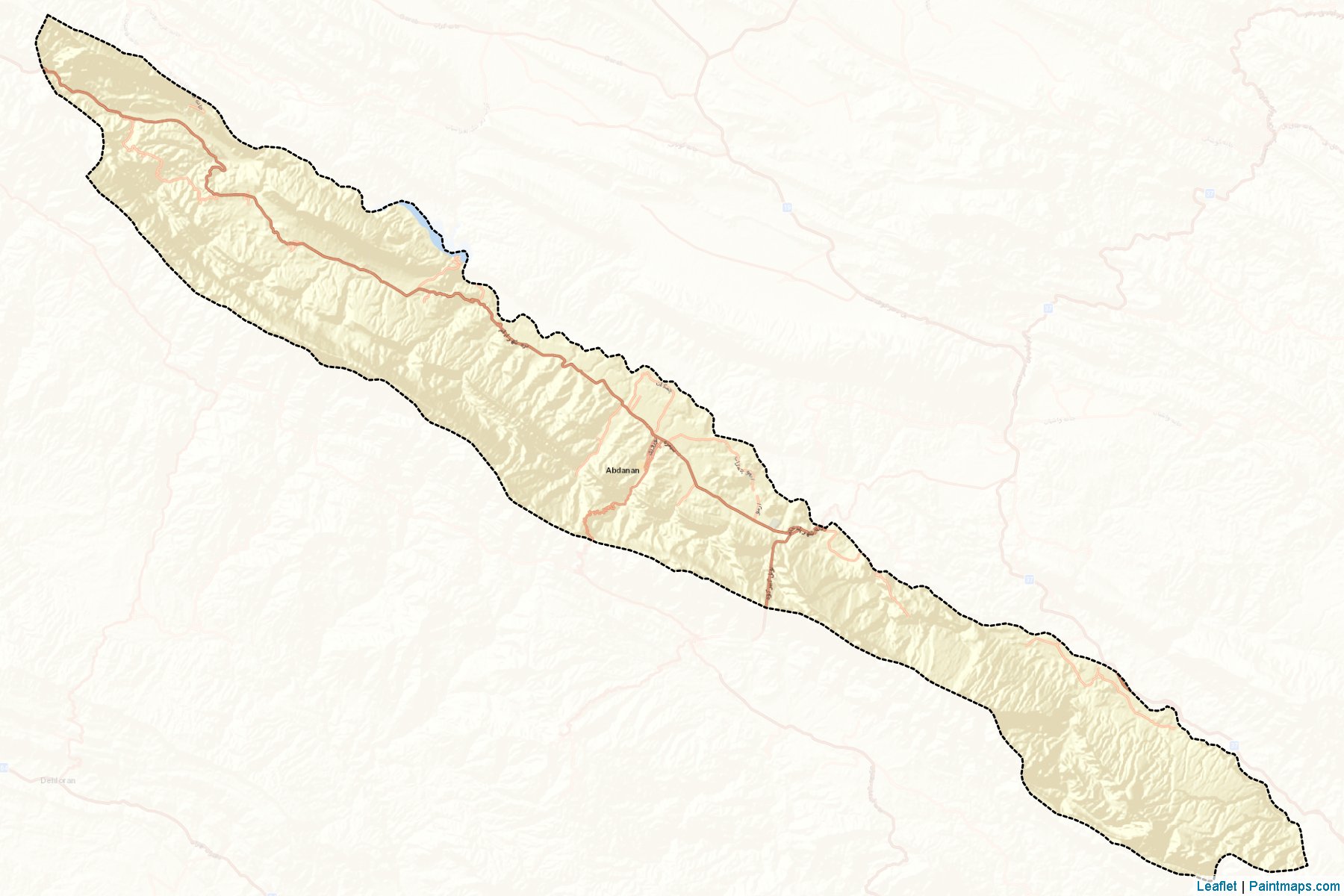 Muestras de recorte de mapas Darrehshahr (Ilam)-2