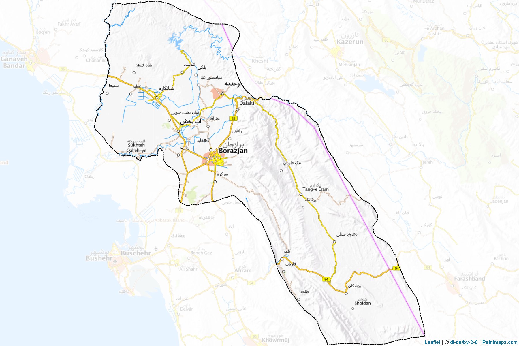 Dashtestan (Bushehr) Map Cropping Samples-1