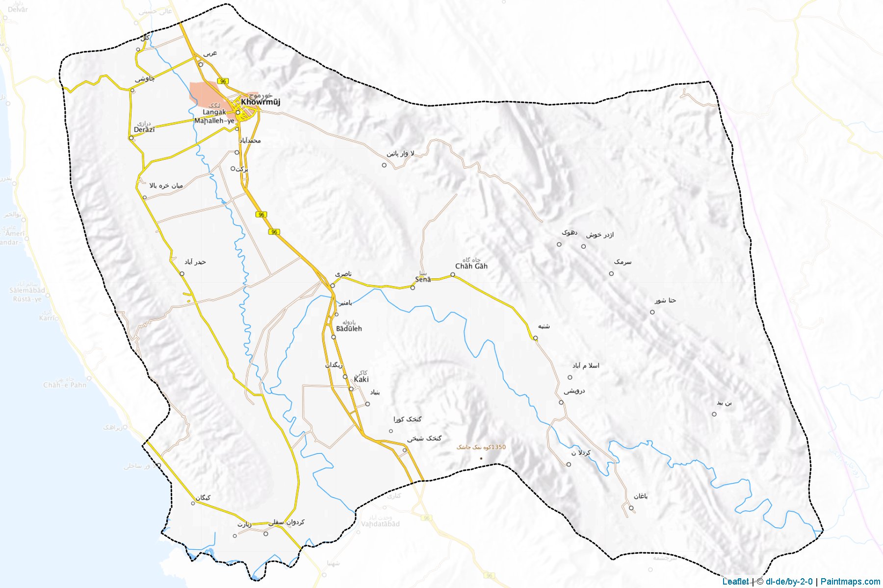 Muestras de recorte de mapas Dashti (Bushehr)-1