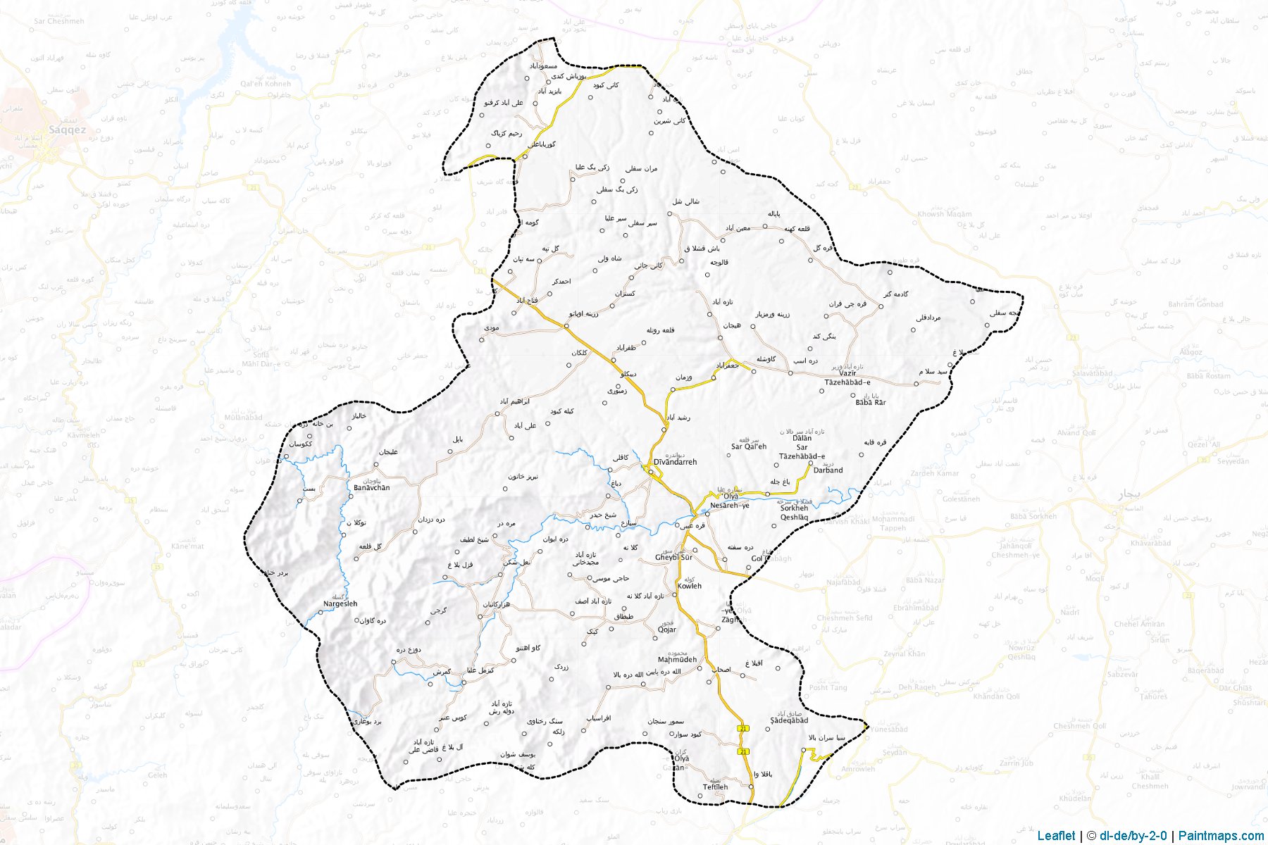 Muestras de recorte de mapas Divandarreh (Kordestan)-1