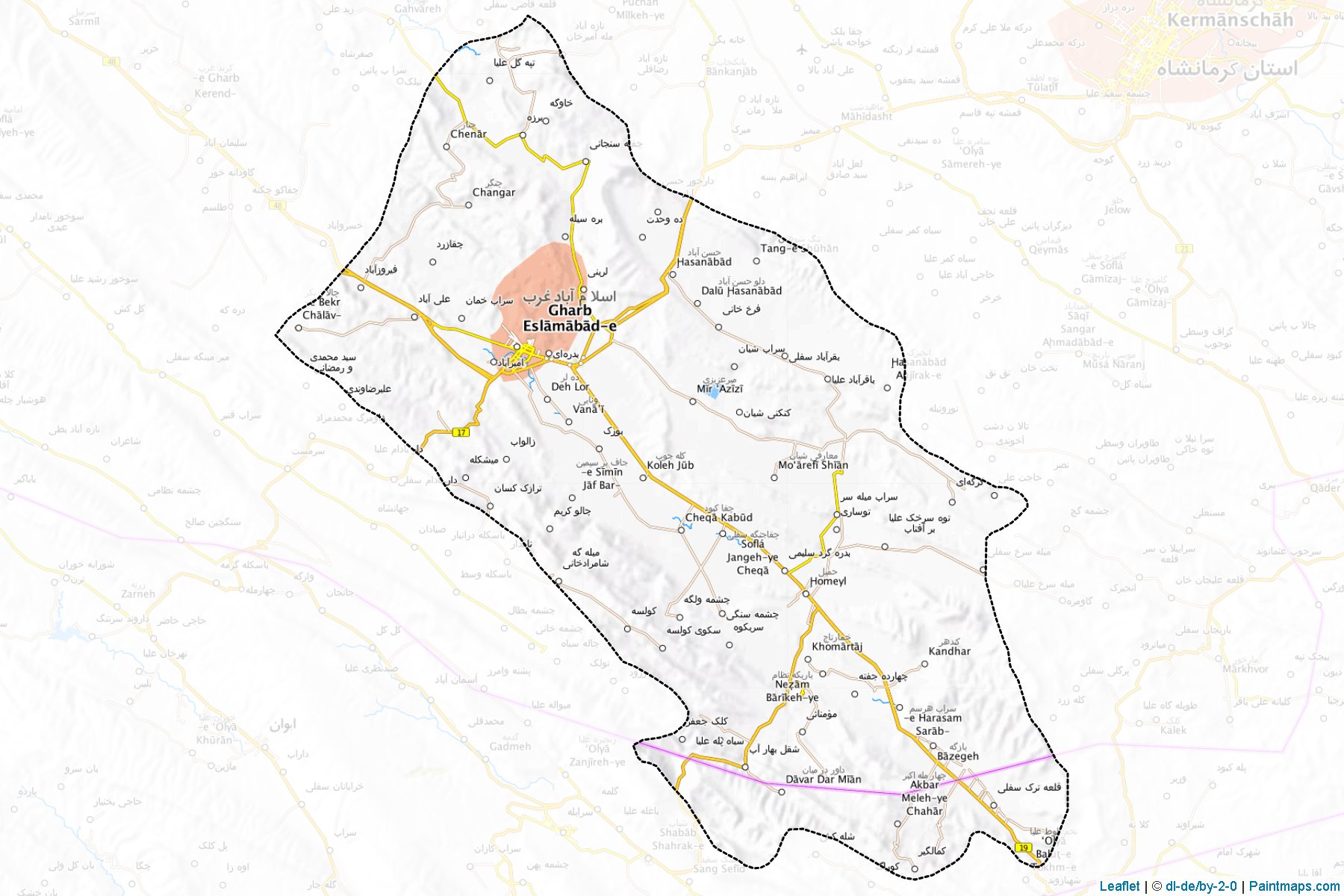 Eslamabad-e-Gharb (Kermanshah) Map Cropping Samples-1