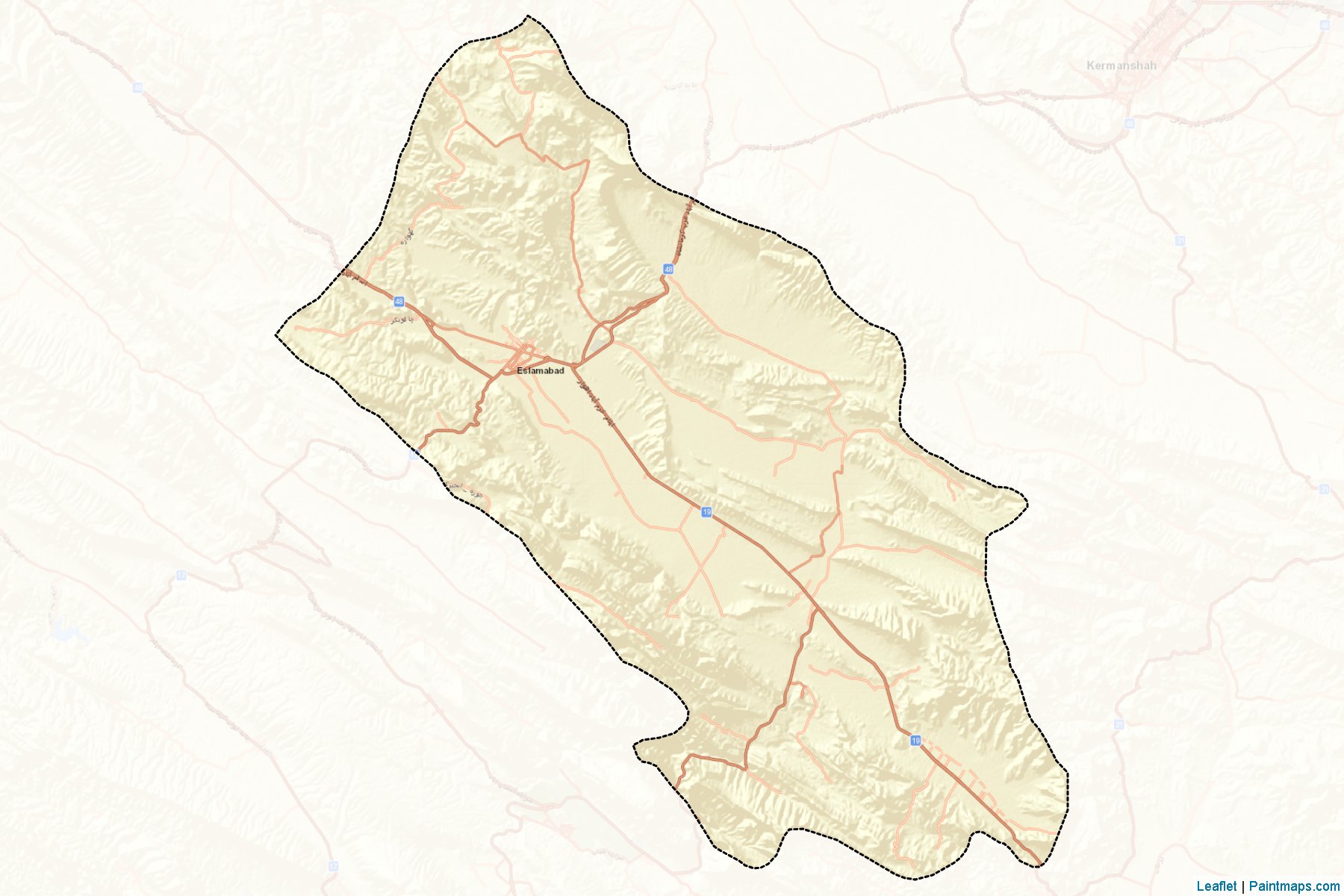 Eslamabad-e-Gharb (Kermanshah) Map Cropping Samples-2