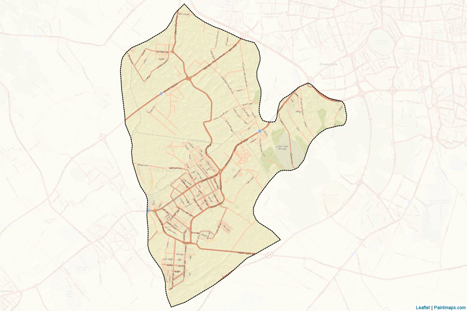 Muestras de recorte de mapas Eslamshahr (Tehran)-2