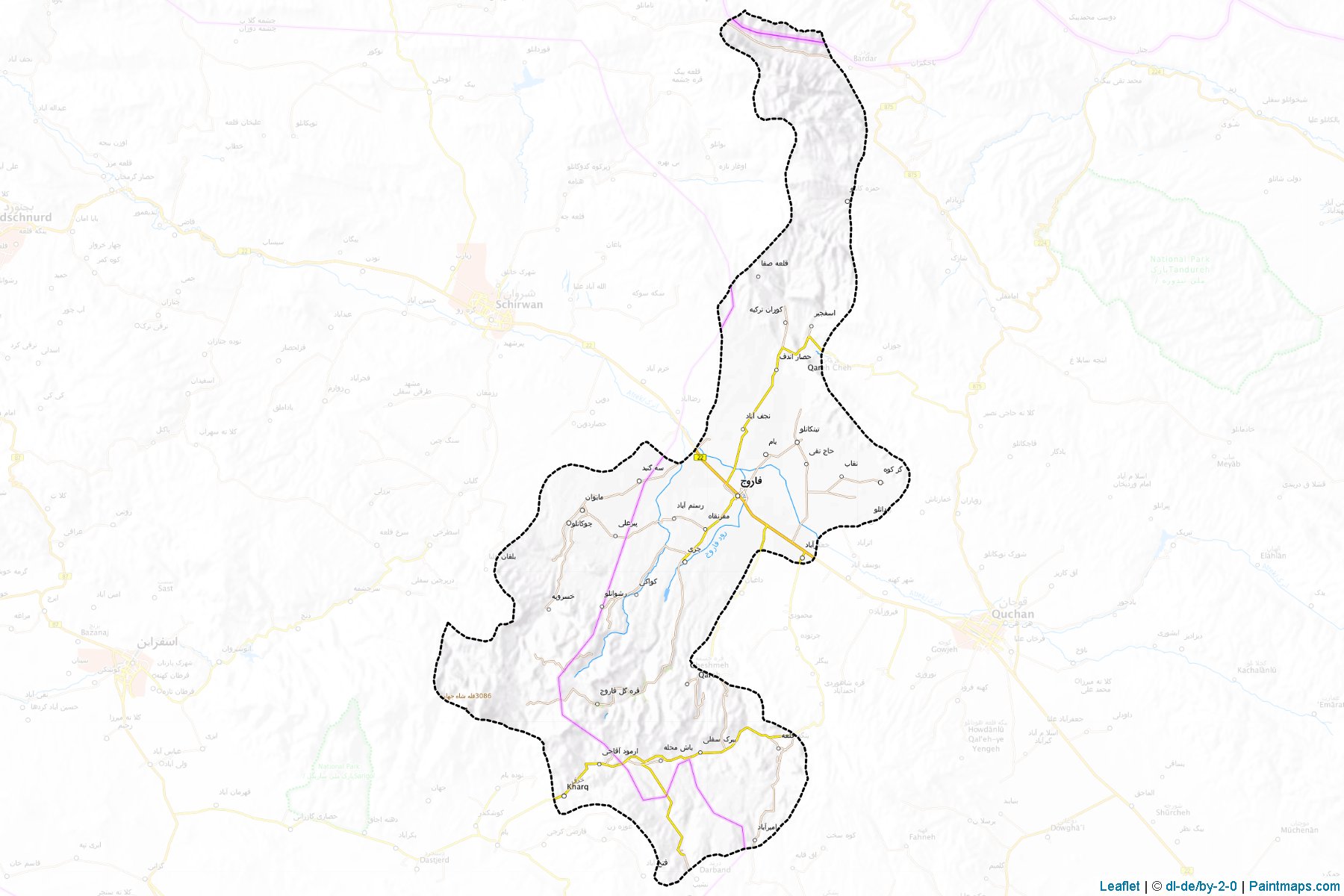 Muestras de recorte de mapas Faruj (North Khorasan)-1