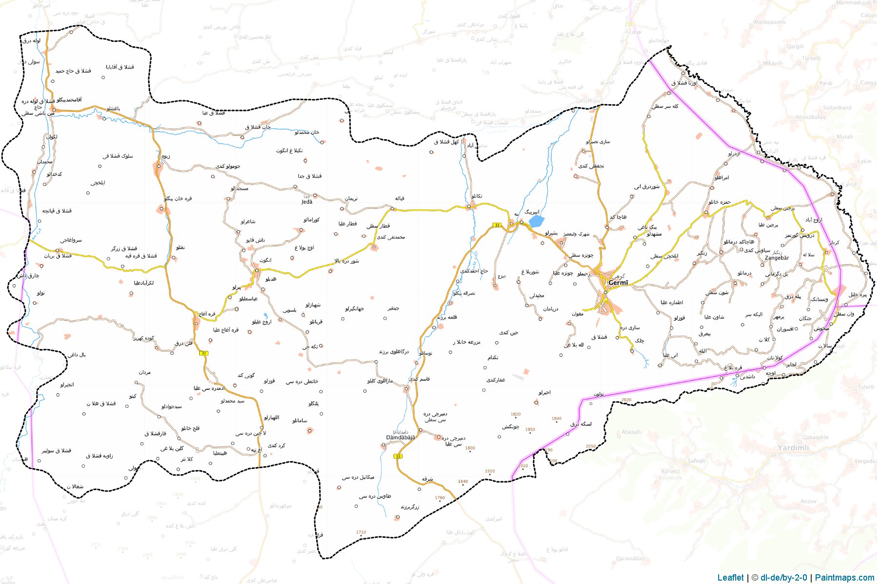 Muestras de recorte de mapas Garmi (Ardebil)-1