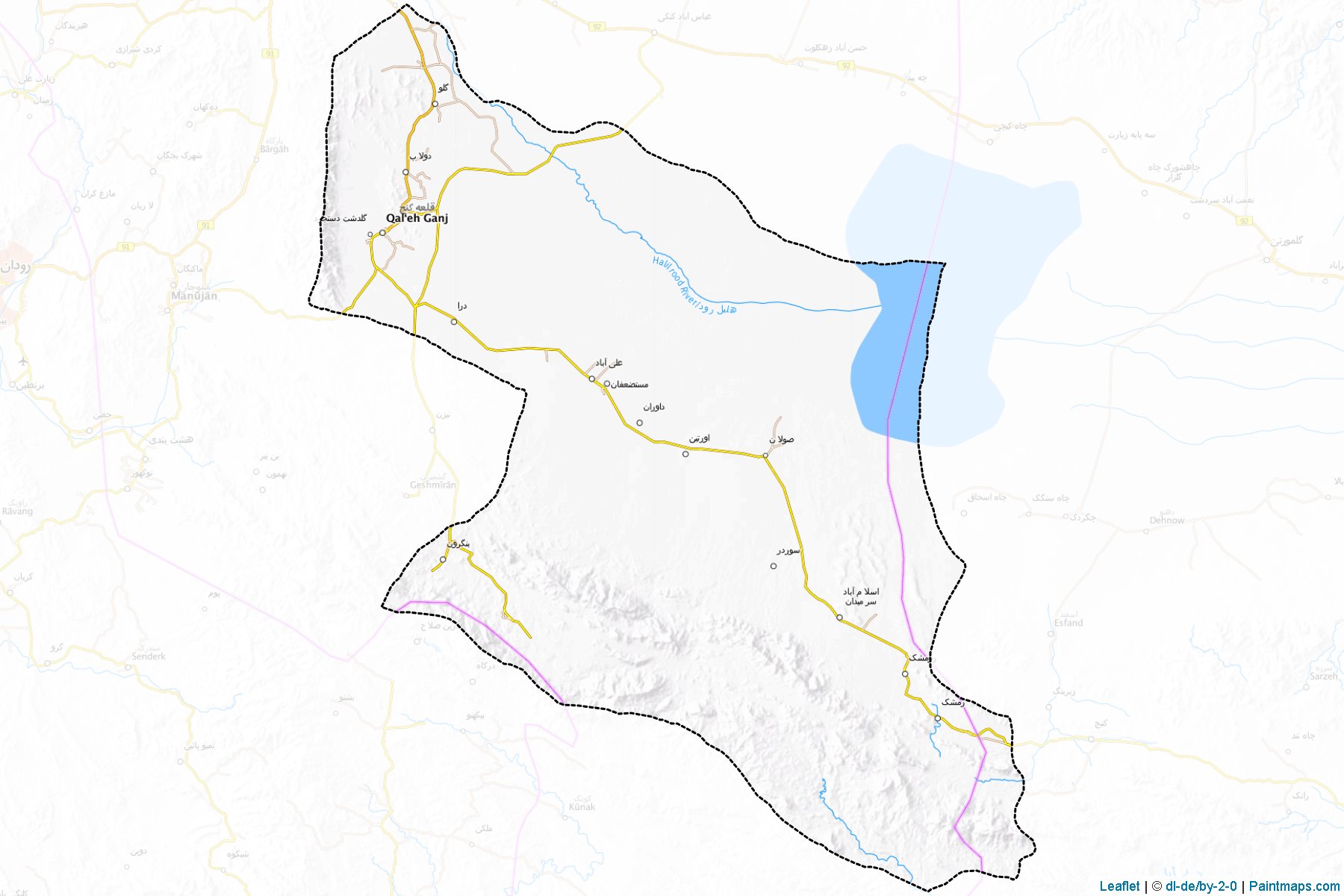 Muestras de recorte de mapas Ghaleh-Ganj (Kerman)-1