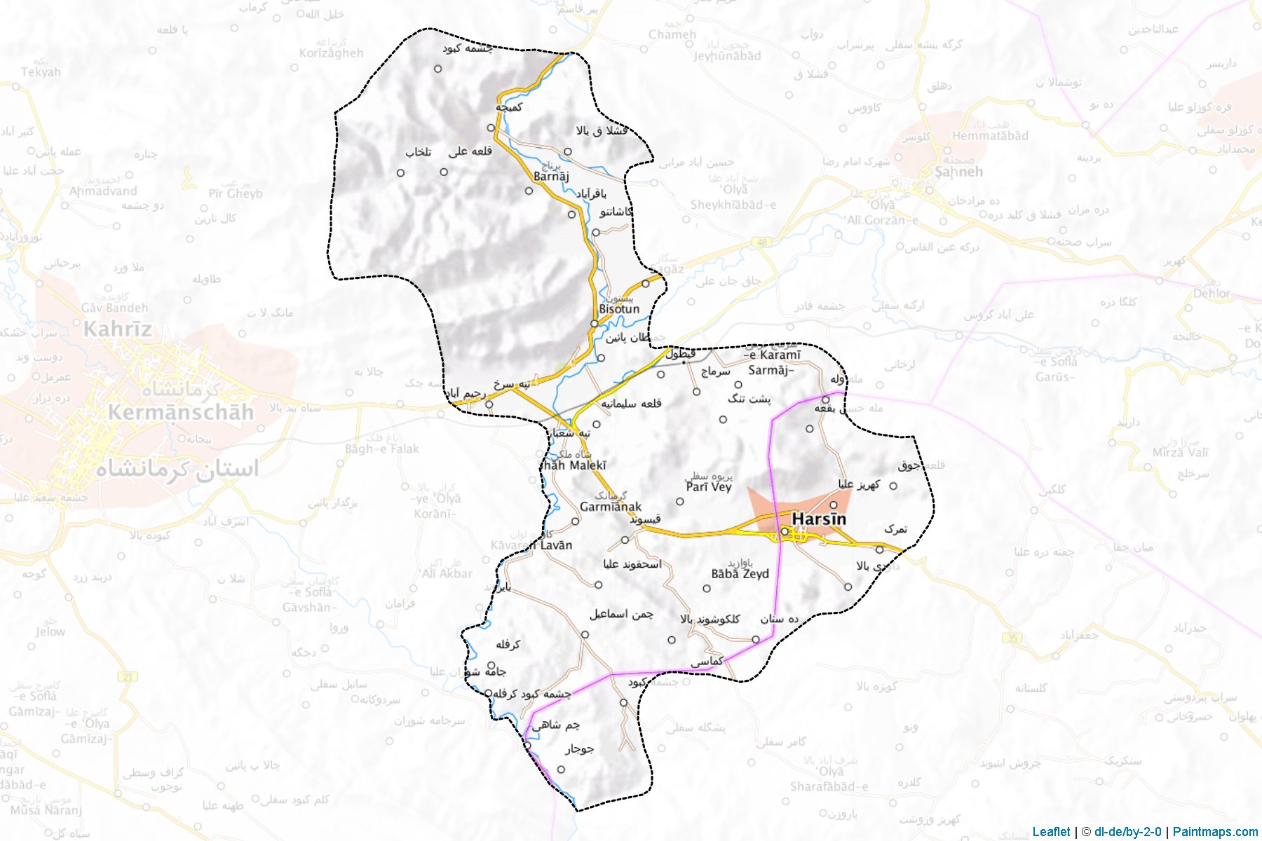 Harsin (Kermanshah) Map Cropping Samples-1