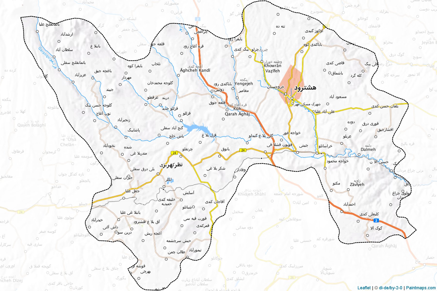 Muestras de recorte de mapas Hashtrud (East Azerbaijan)-1