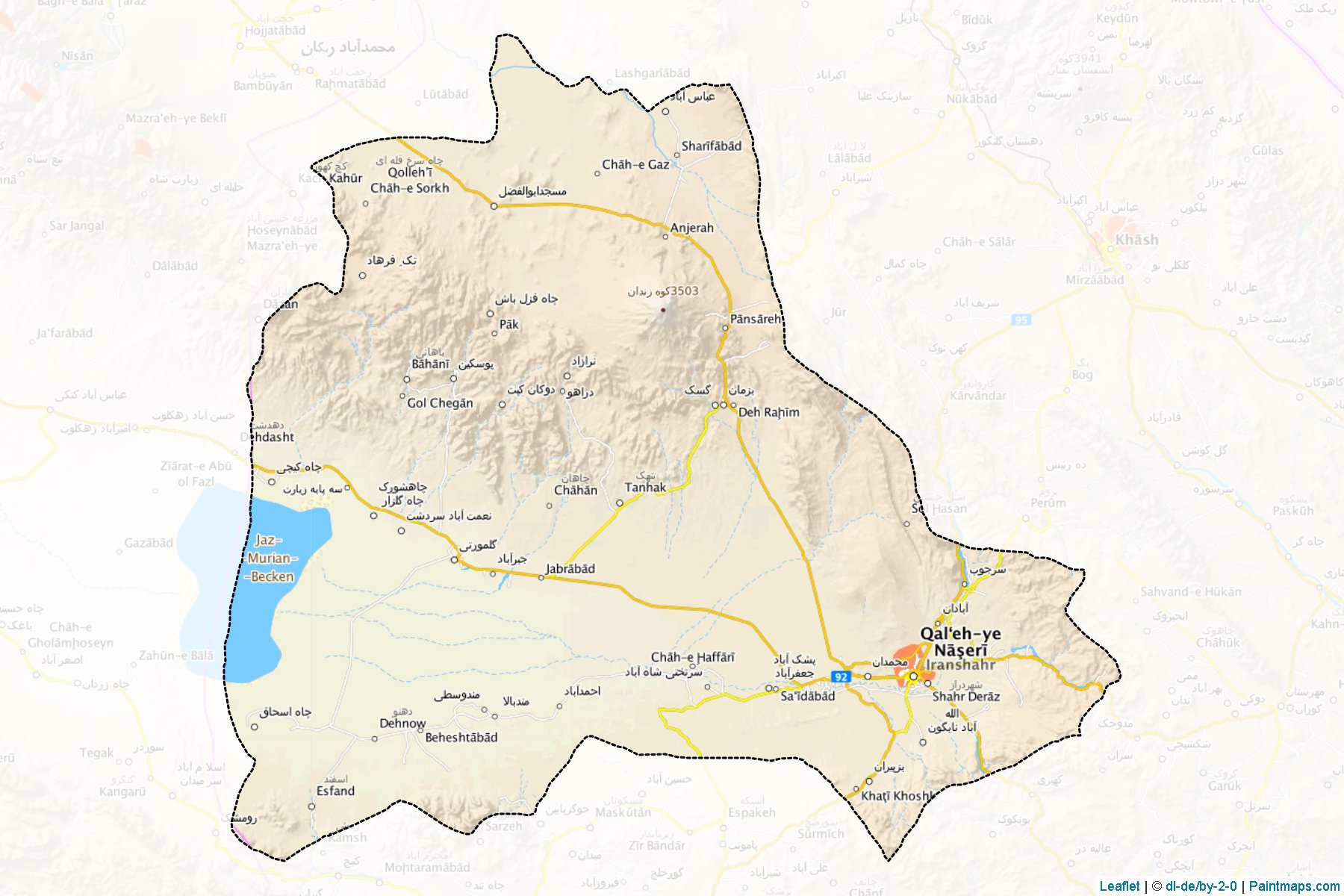 İranşehr şehristanı (Sistan ve Belucistan Eyaleti) Haritası Örnekleri-1