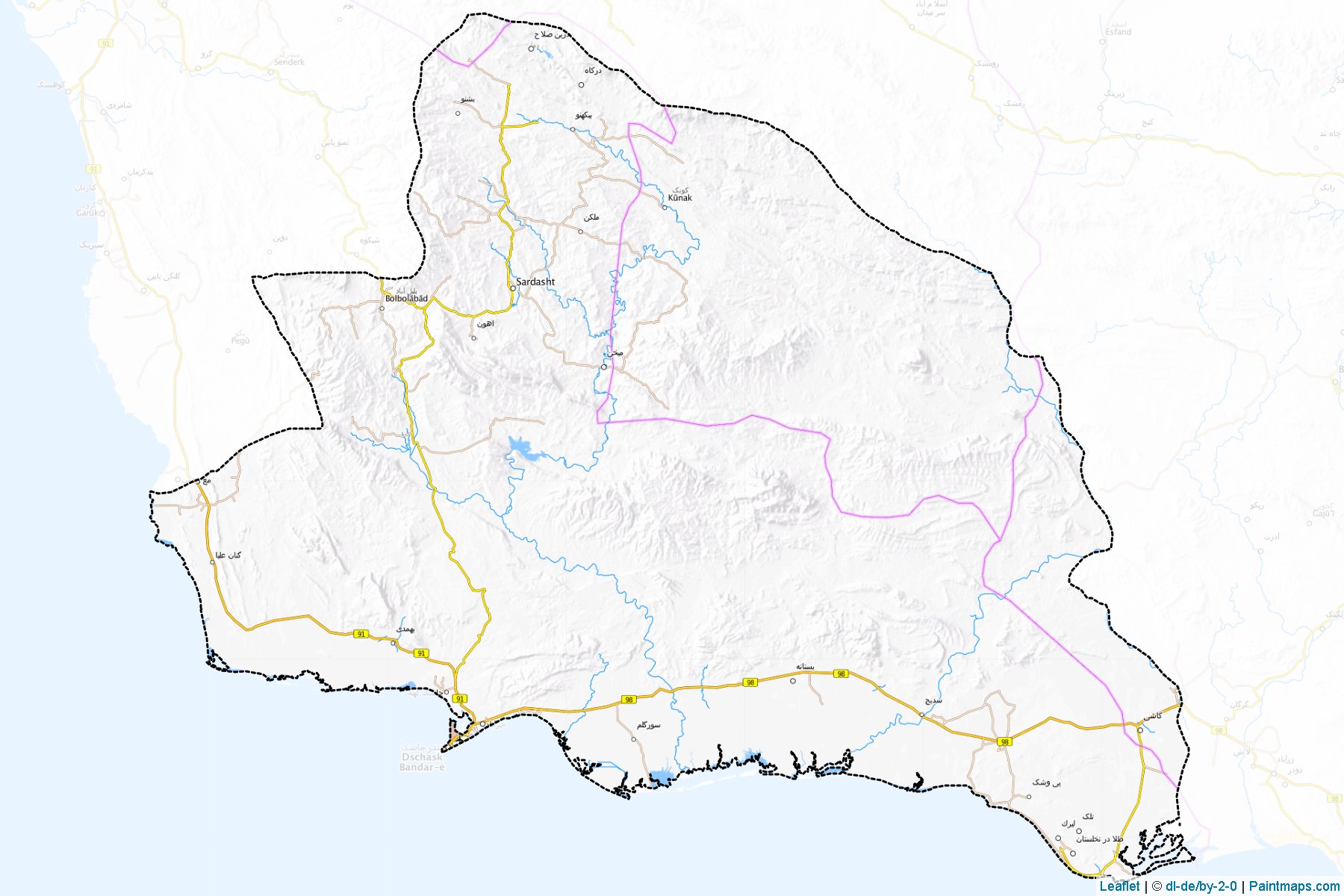 Muestras de recorte de mapas Jask (Hormozgan)-1