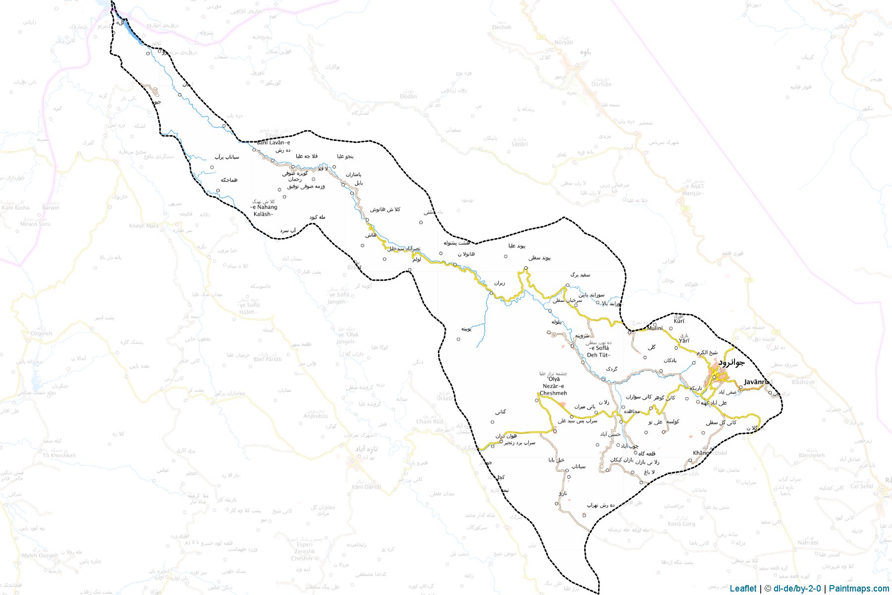 Muestras de recorte de mapas Javanrud (Kermanshah)-1