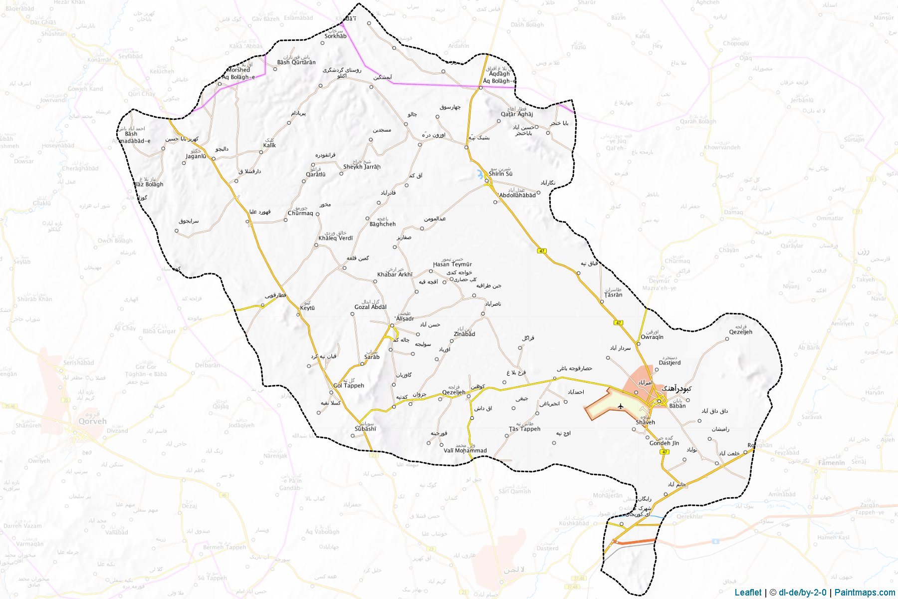 Kebuder Aheng şehristanı (Hamedan Eyaleti) Haritası Örnekleri-1