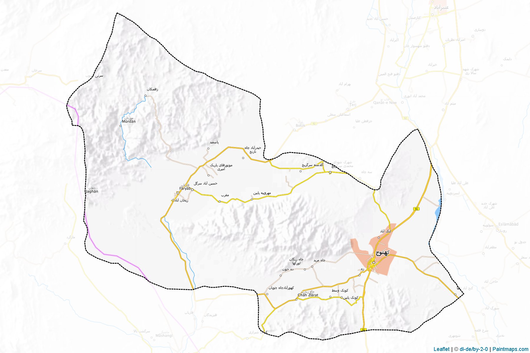 Muestras de recorte de mapas Kahnuj (Kerman)-1