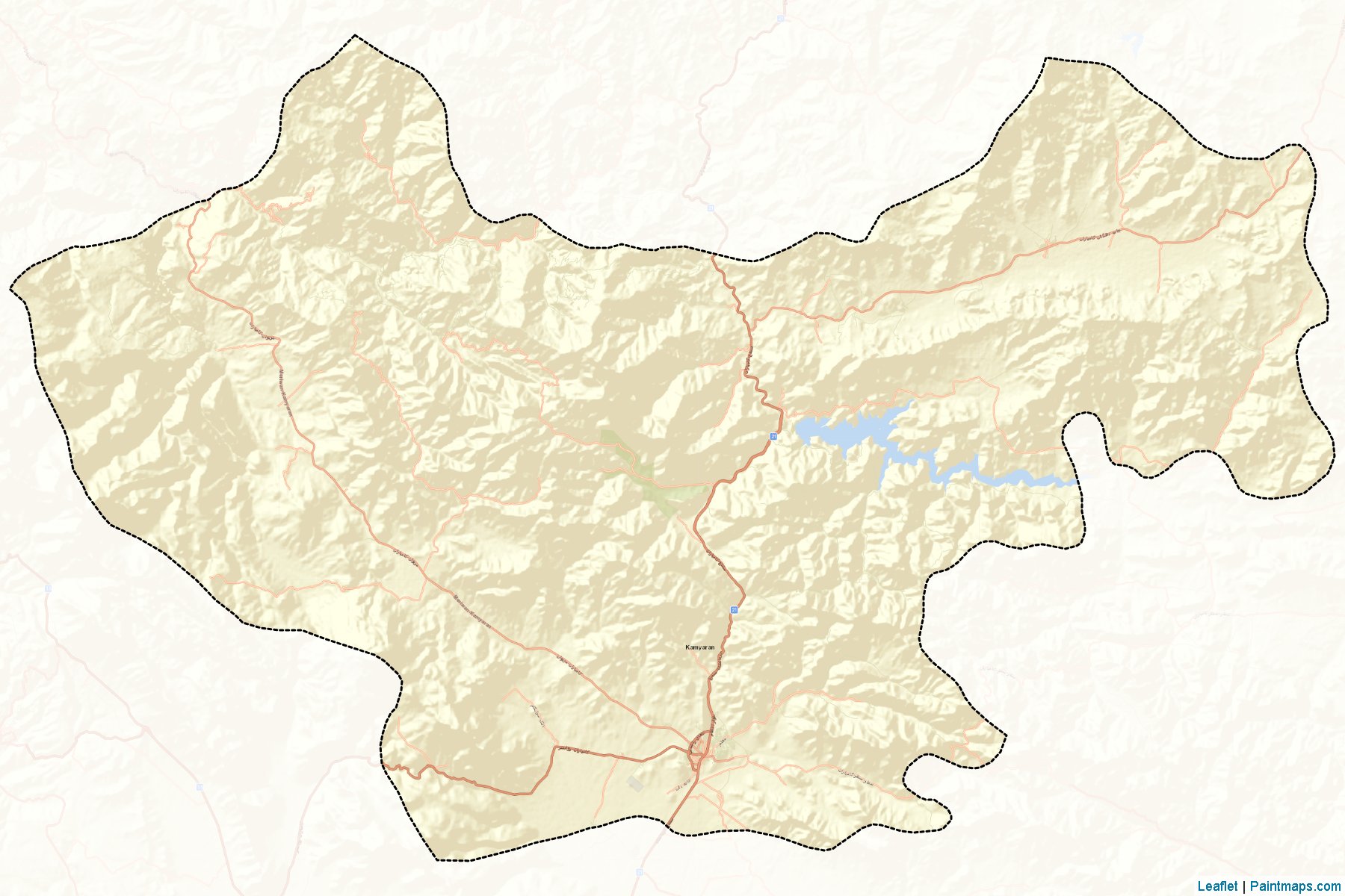 Muestras de recorte de mapas Kamyaran (Kordestan)-2