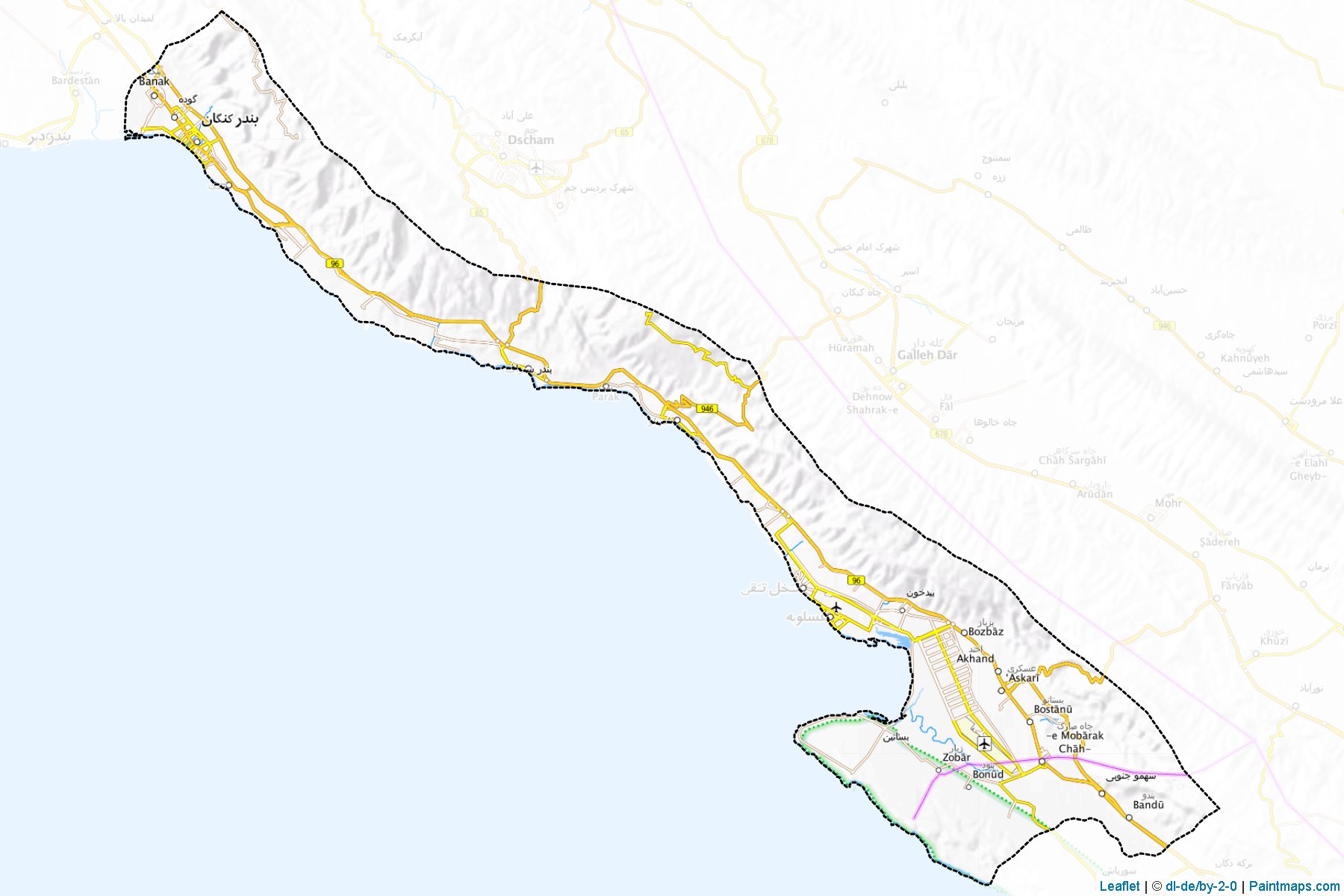 Kangan (Bushehr) Map Cropping Samples-1