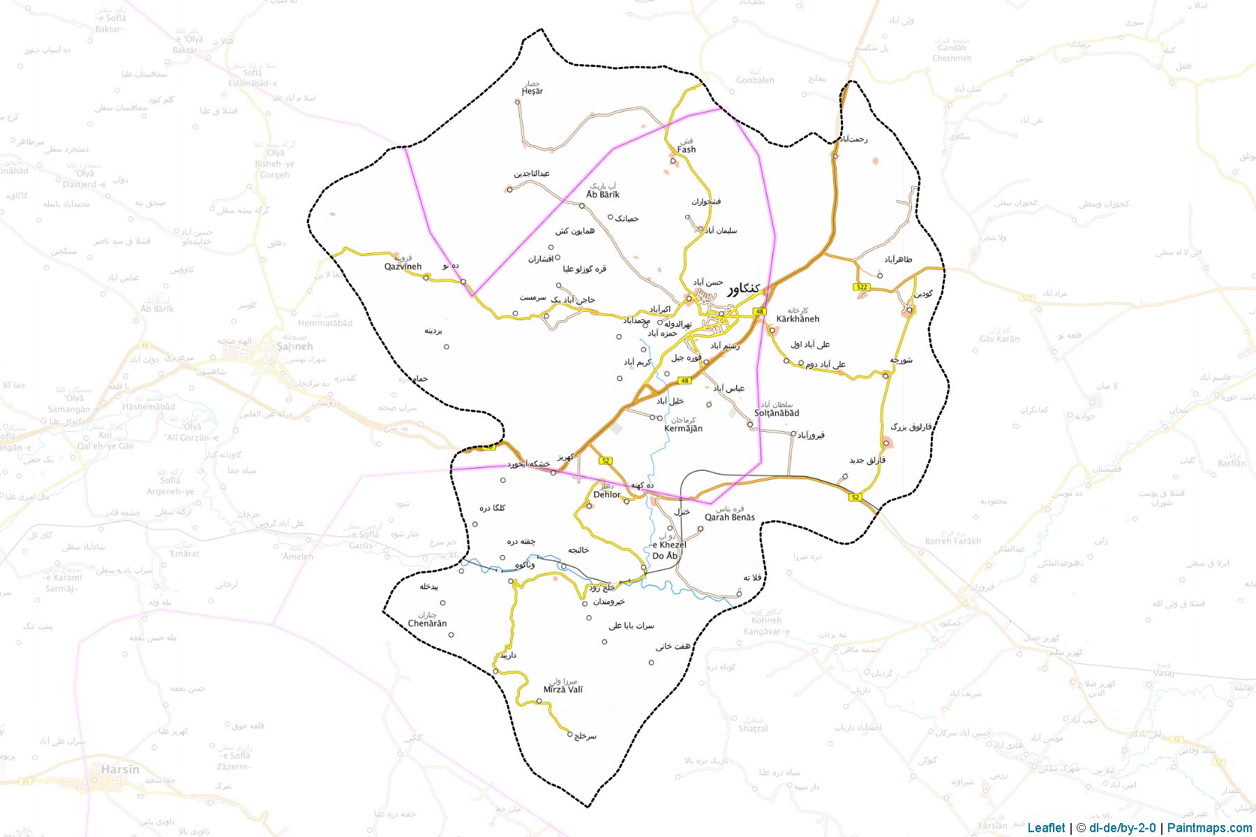 Kengaver şehristanı (Kirmanşah Eyaleti) Haritası Örnekleri-1