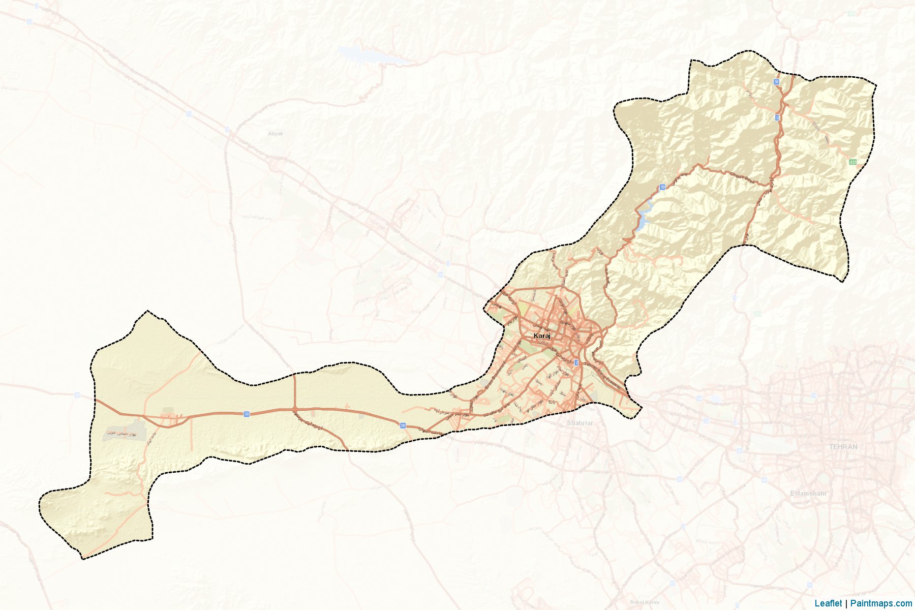 Muestras de recorte de mapas Karaj (Alborz)-2