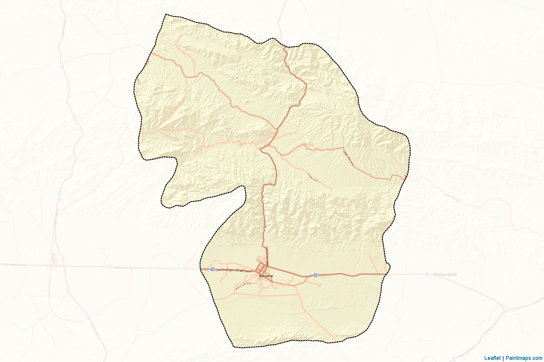 Muestras de recorte de mapas Kashmar (Razavi Khorasan)-2