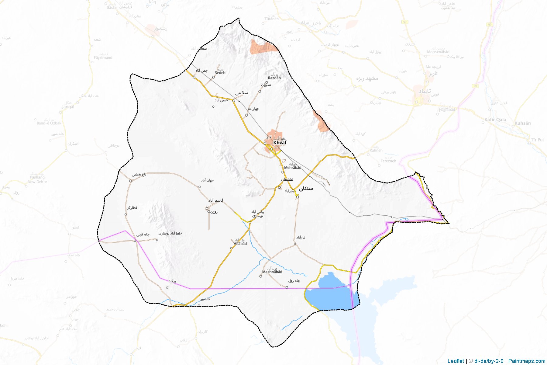 Muestras de recorte de mapas Khaf (Razavi Khorasan)-1