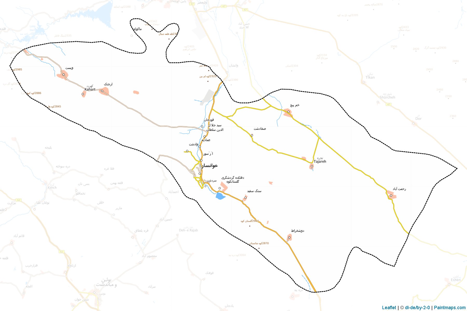 Muestras de recorte de mapas Khansar (Esfahan)-1