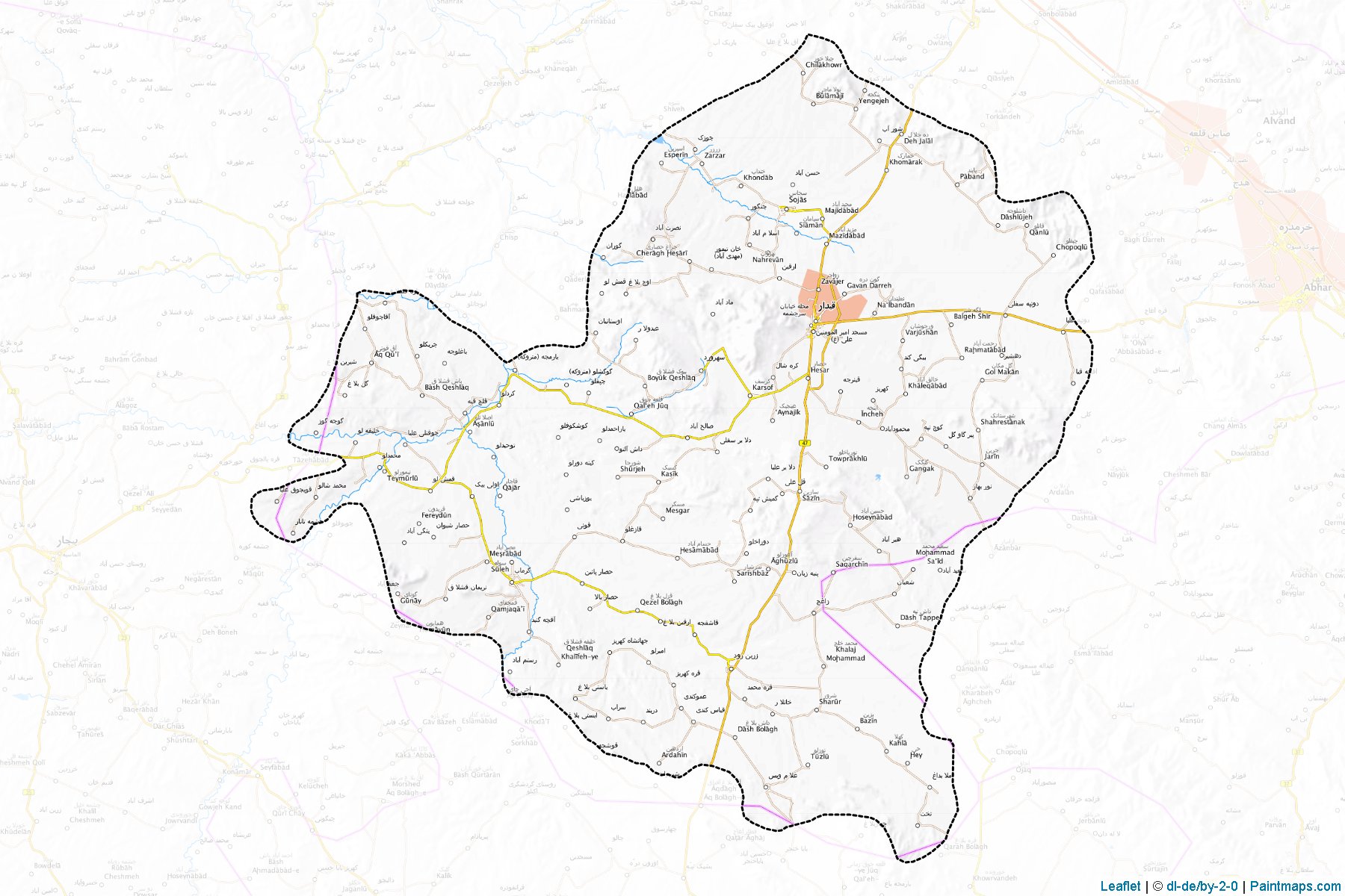 Khodabandeh (Zanjan) Map Cropping Samples-1