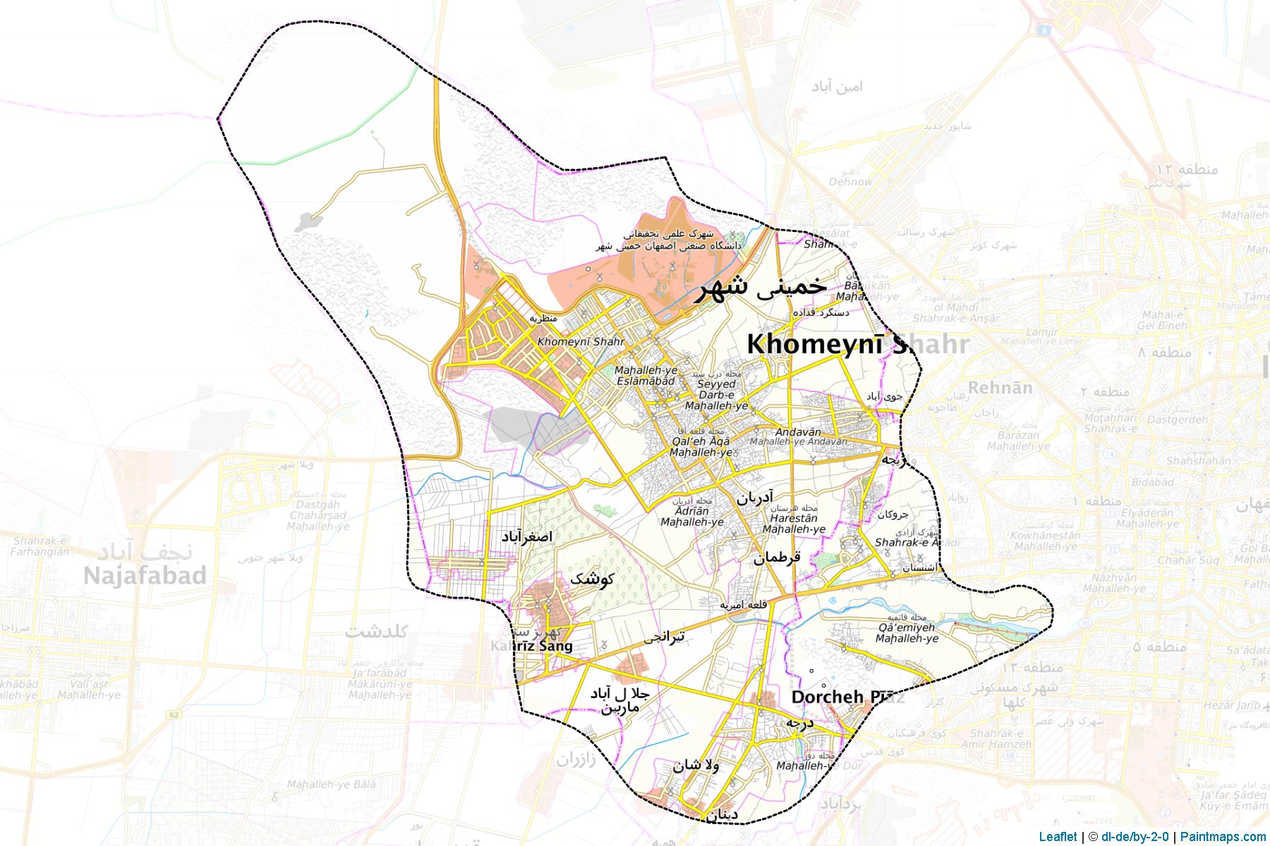 Khomeynishahr (Esfahan) Map Cropping Samples-1