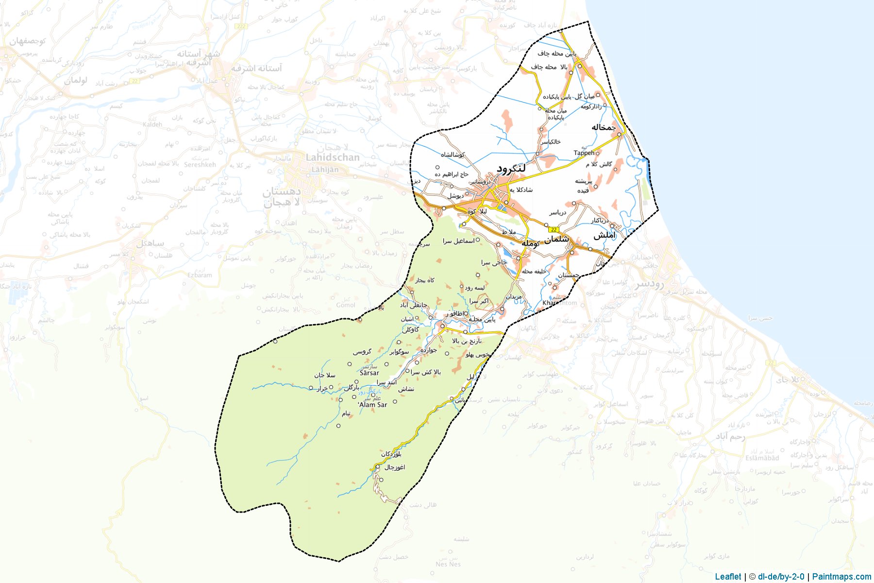 Muestras de recorte de mapas Langrud (Gilan)-1