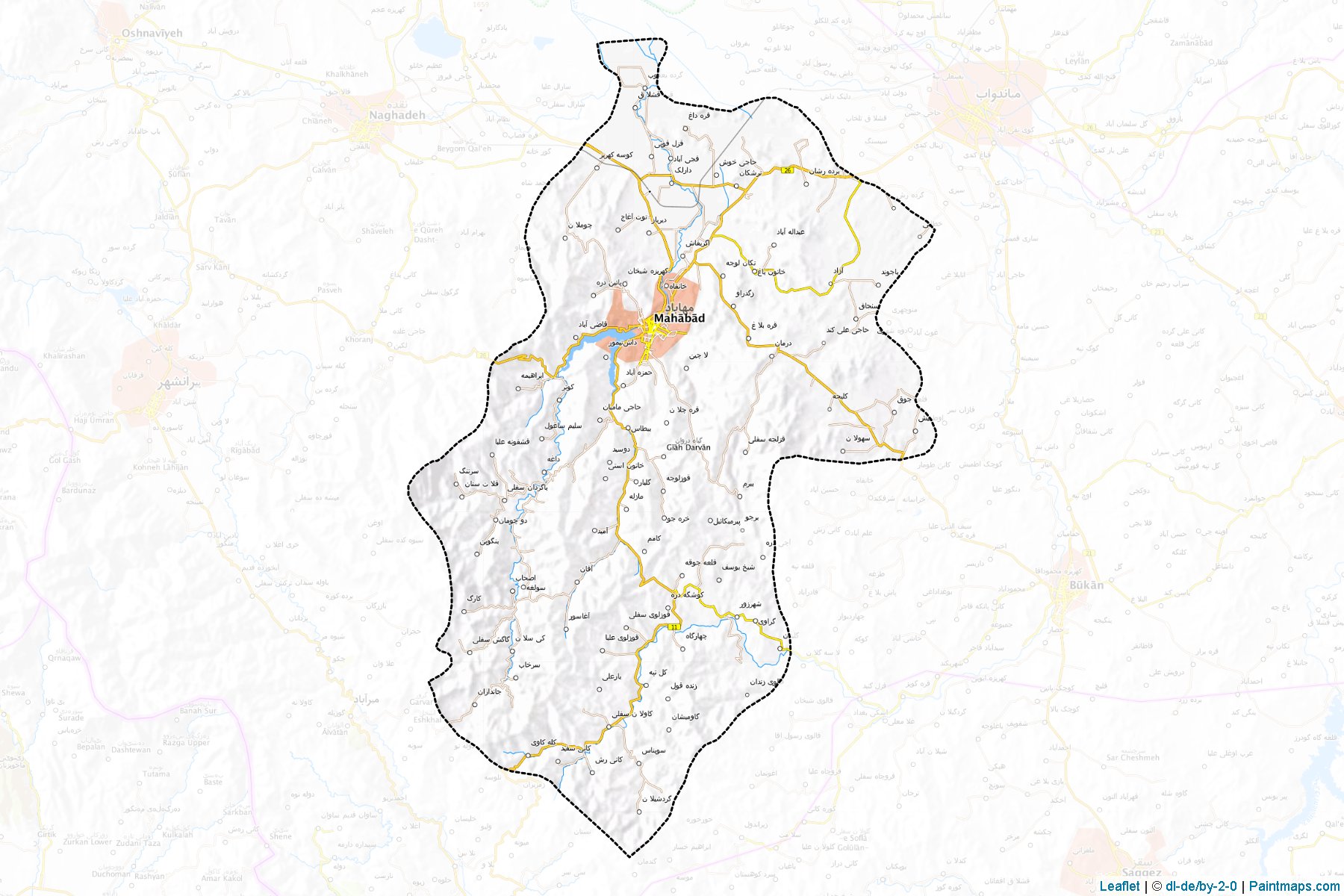 Mahabad (Azarbayjan-e Gharbi) Map Cropping Samples-1