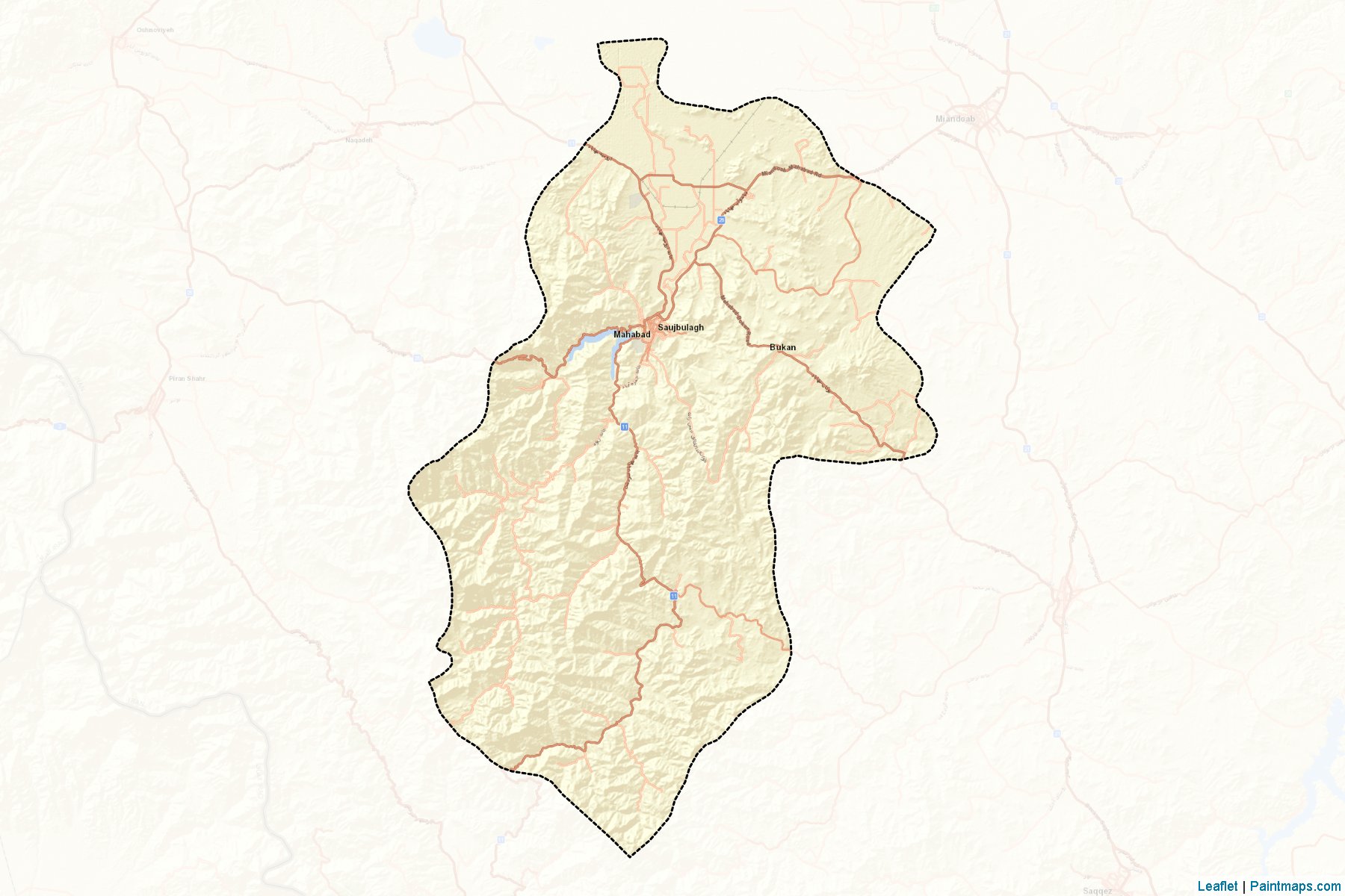 Muestras de recorte de mapas Mahabad (West Azerbaijan)-2