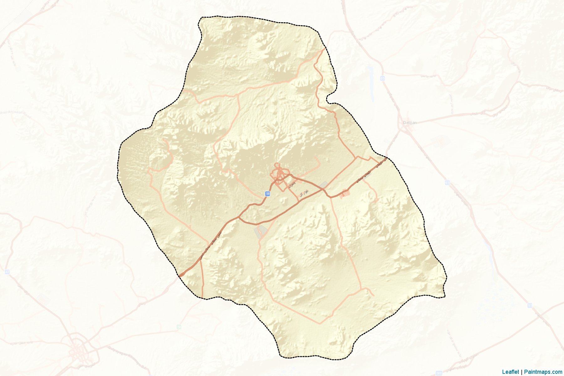 Muestras de recorte de mapas Mahallat (Markazi)-2