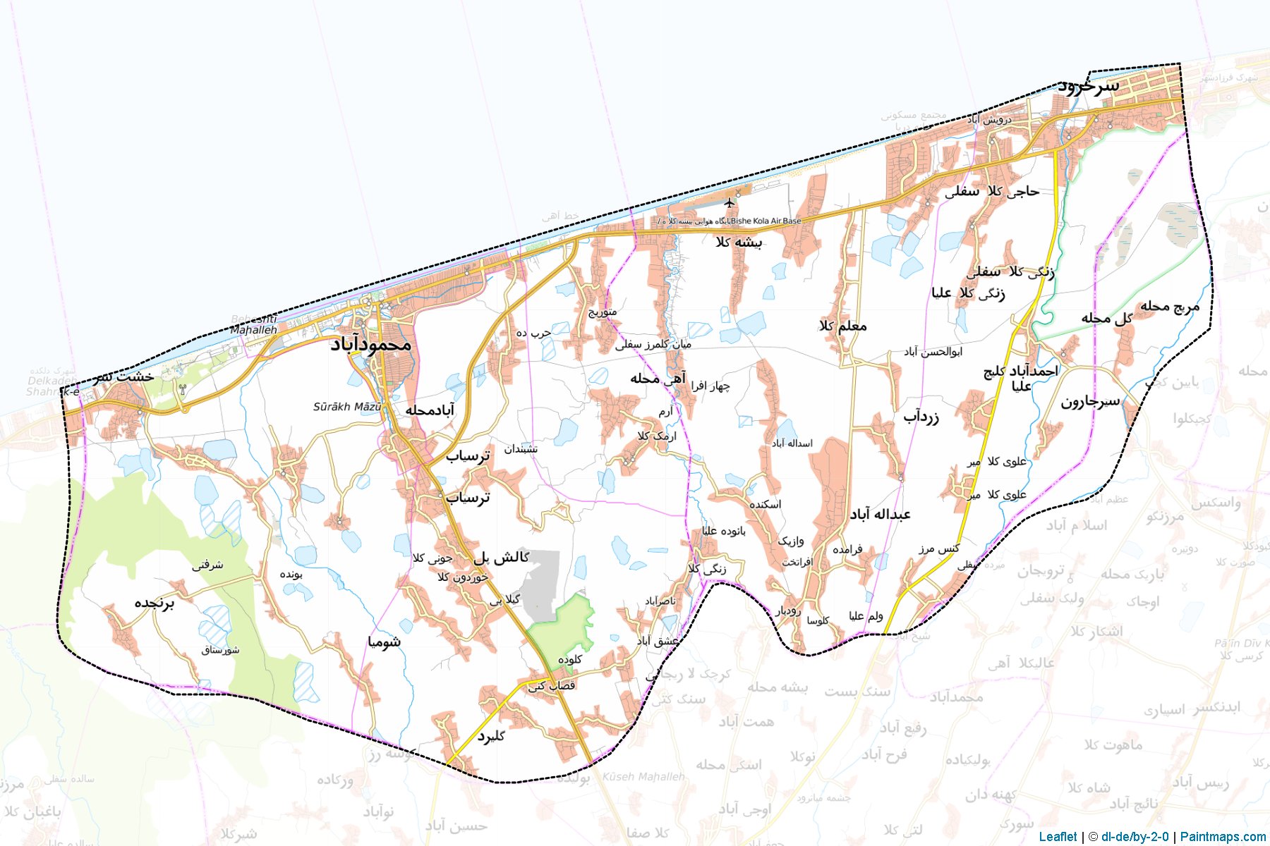 Muestras de recorte de mapas Mahmoudabad (Mazandaran)-1