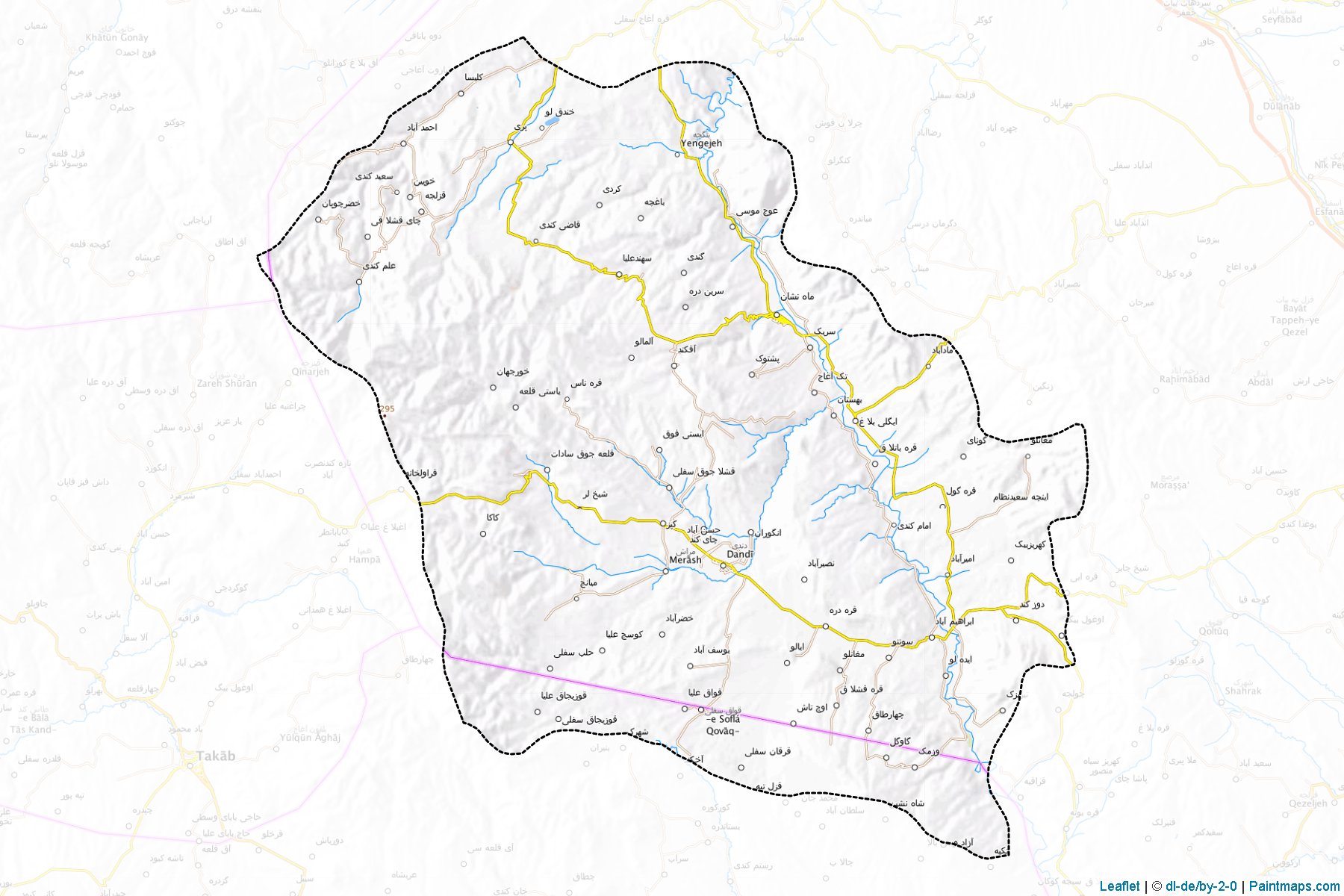 Muestras de recorte de mapas Mahneshan (Zanjan)-1