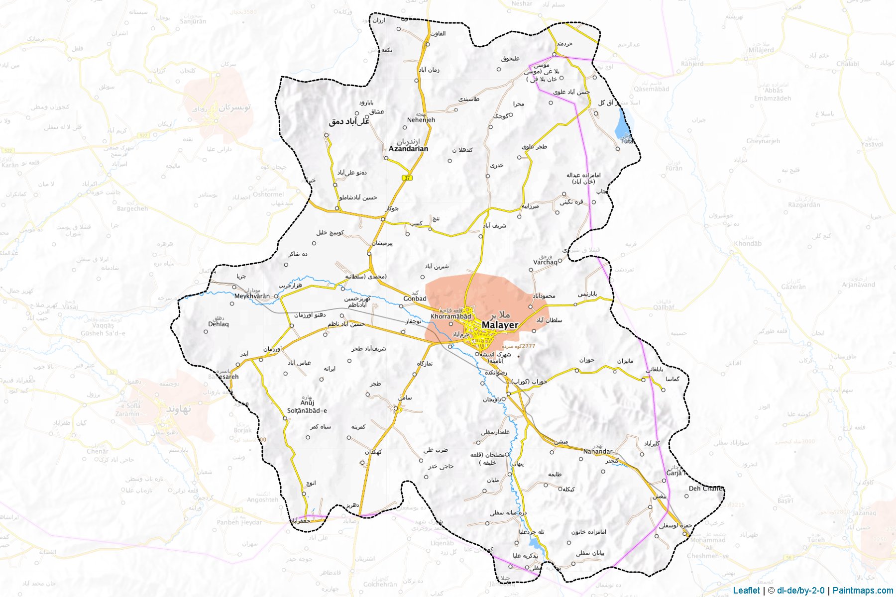 Muestras de recorte de mapas Malayer (Hamadan)-1