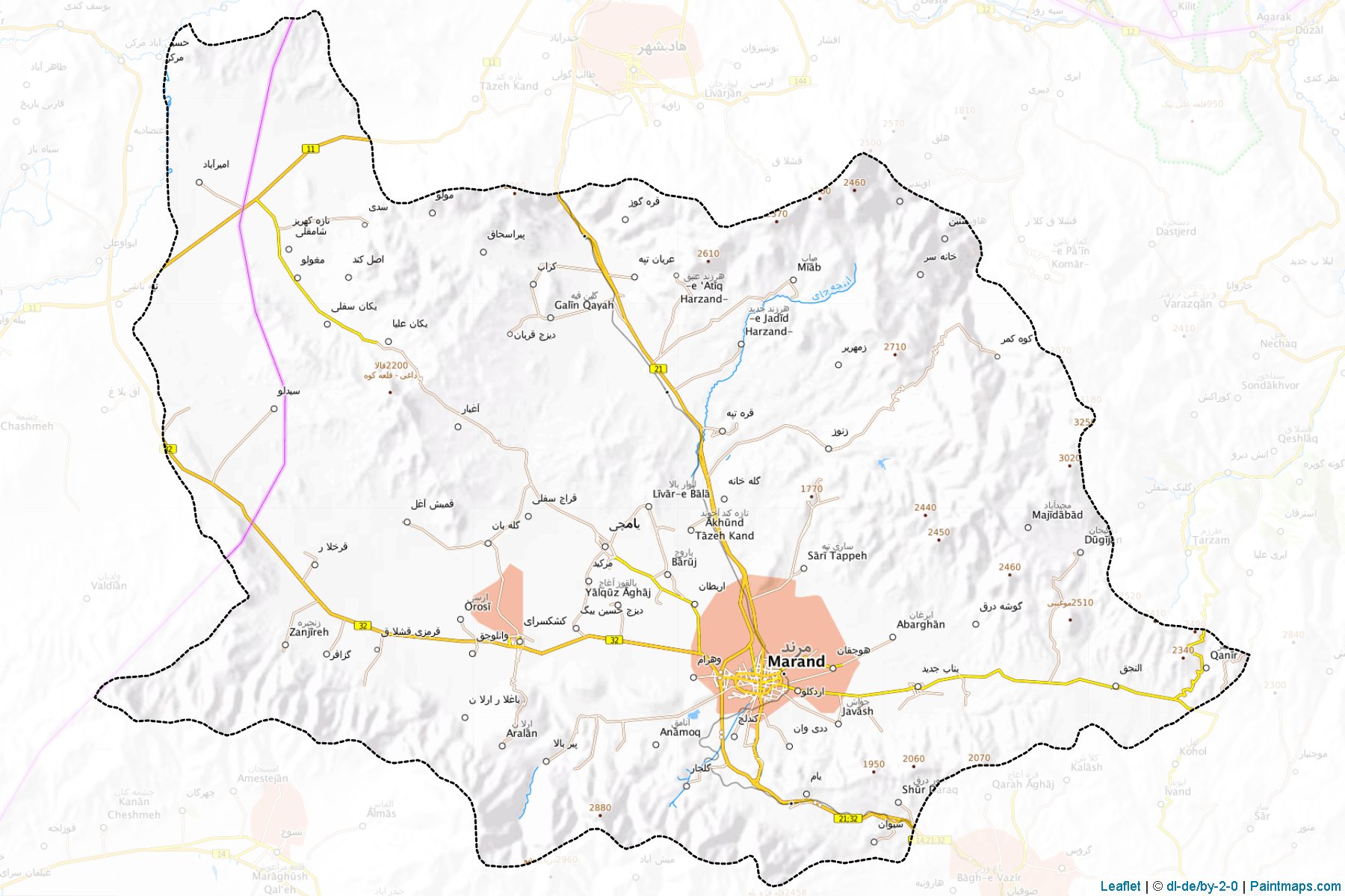 Merend (Doğu Azerbaycan Eyaleti) Haritası Örnekleri-1