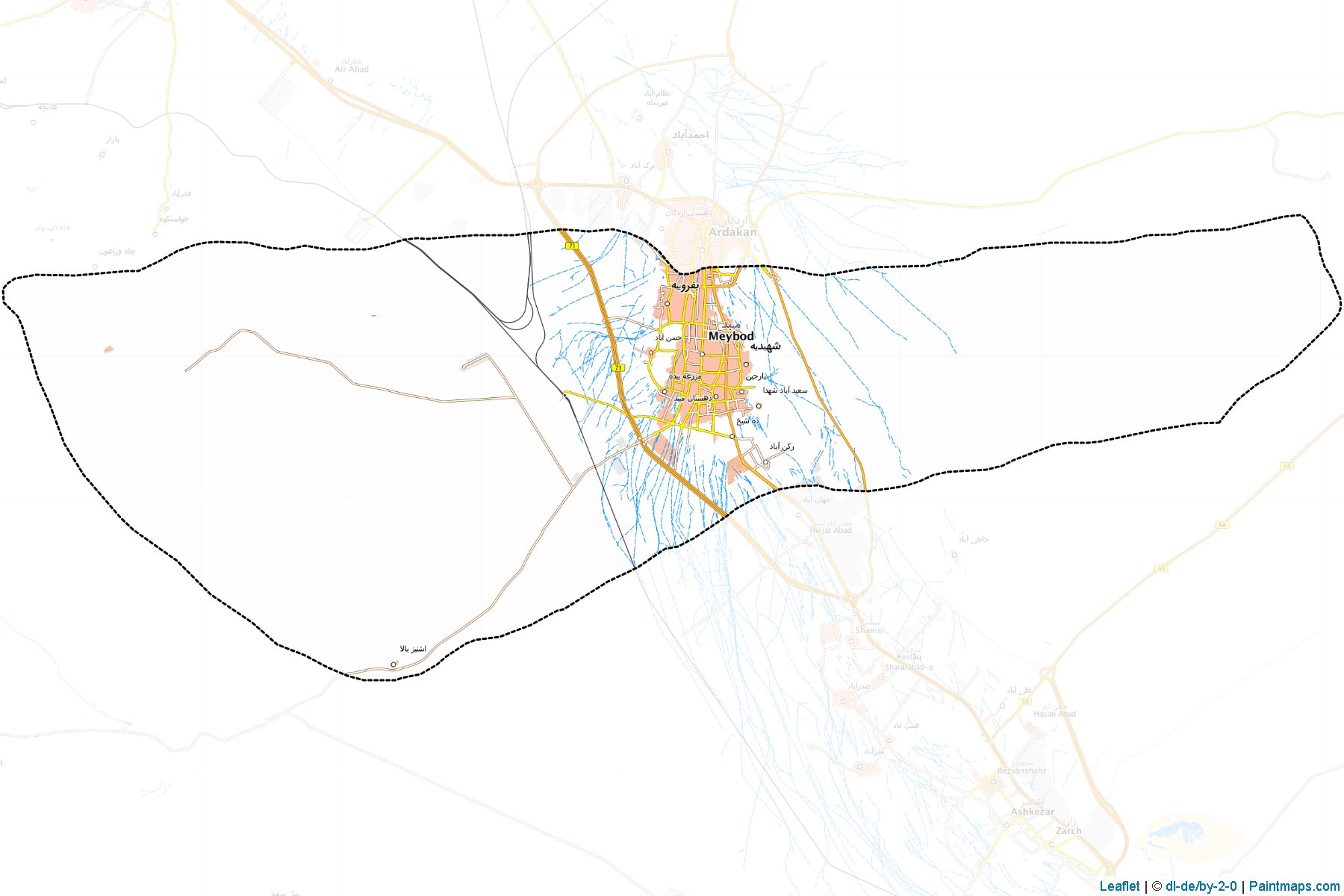 Muestras de recorte de mapas Meybod (Yazd)-1