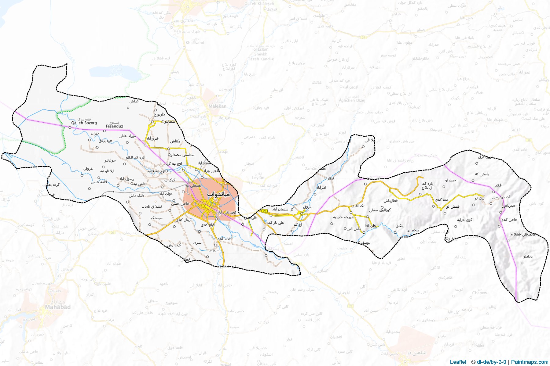 Miyandoab (Azarbayjan-e Gharbi) Map Cropping Samples-1