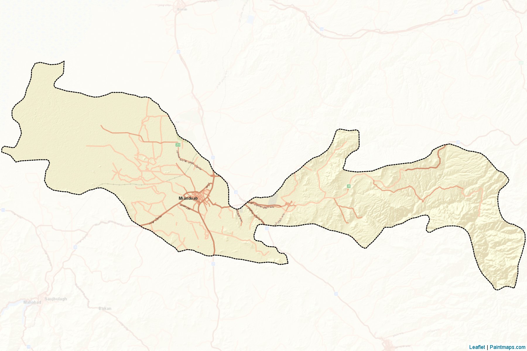 Miyandoab (Azarbayjan-e Gharbi) Map Cropping Samples-2