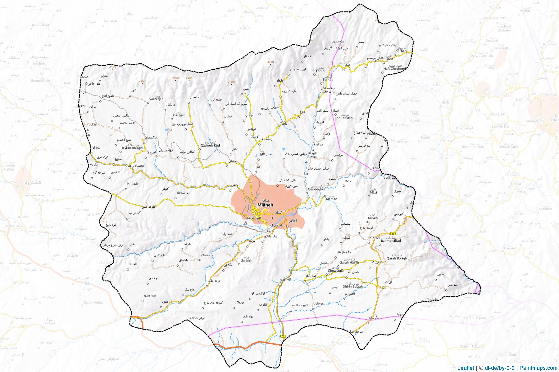 Muestras de recorte de mapas Miyaneh (East Azerbaijan)-1