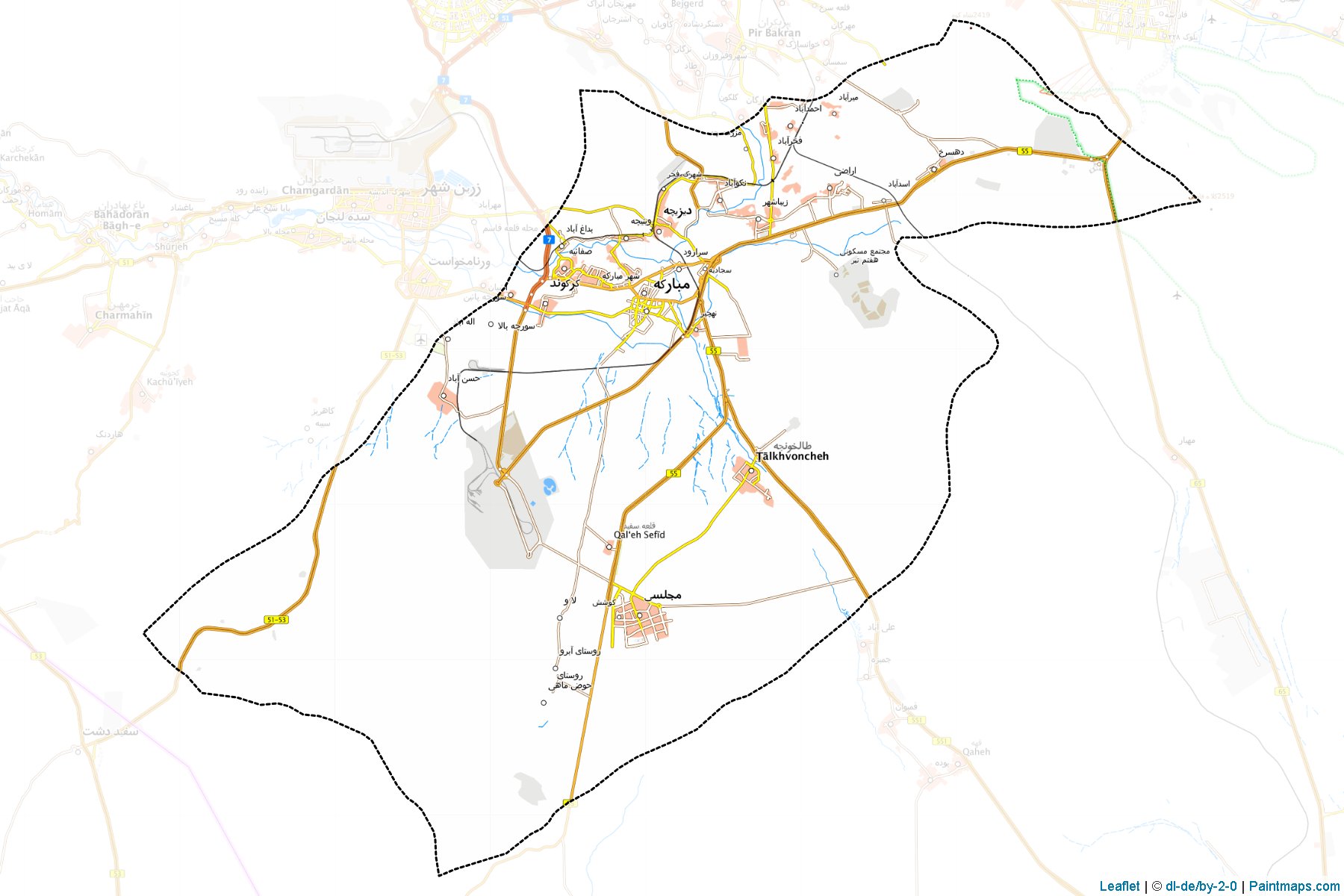 Muestras de recorte de mapas Mobarakeh (Esfahan)-1